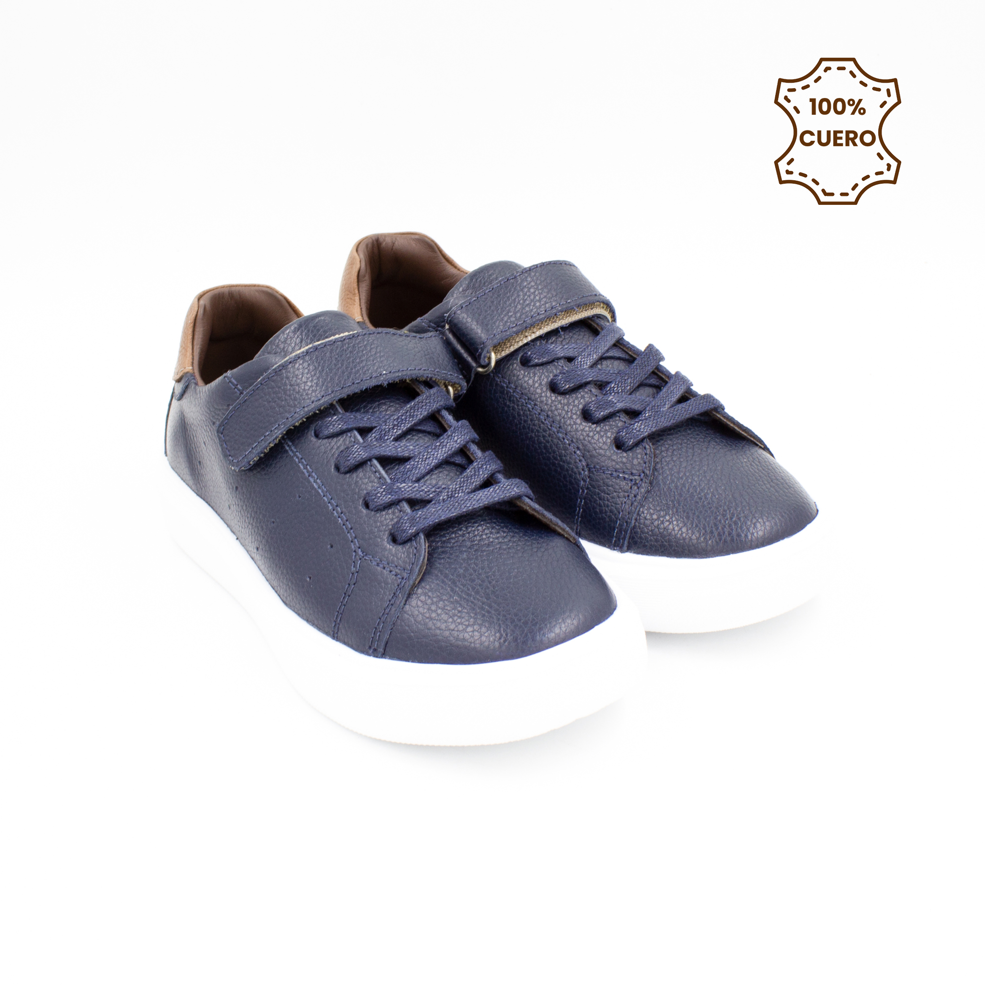 ZAPATILLAS NIÑO ETHAN CUERO AZUL-24 - 2