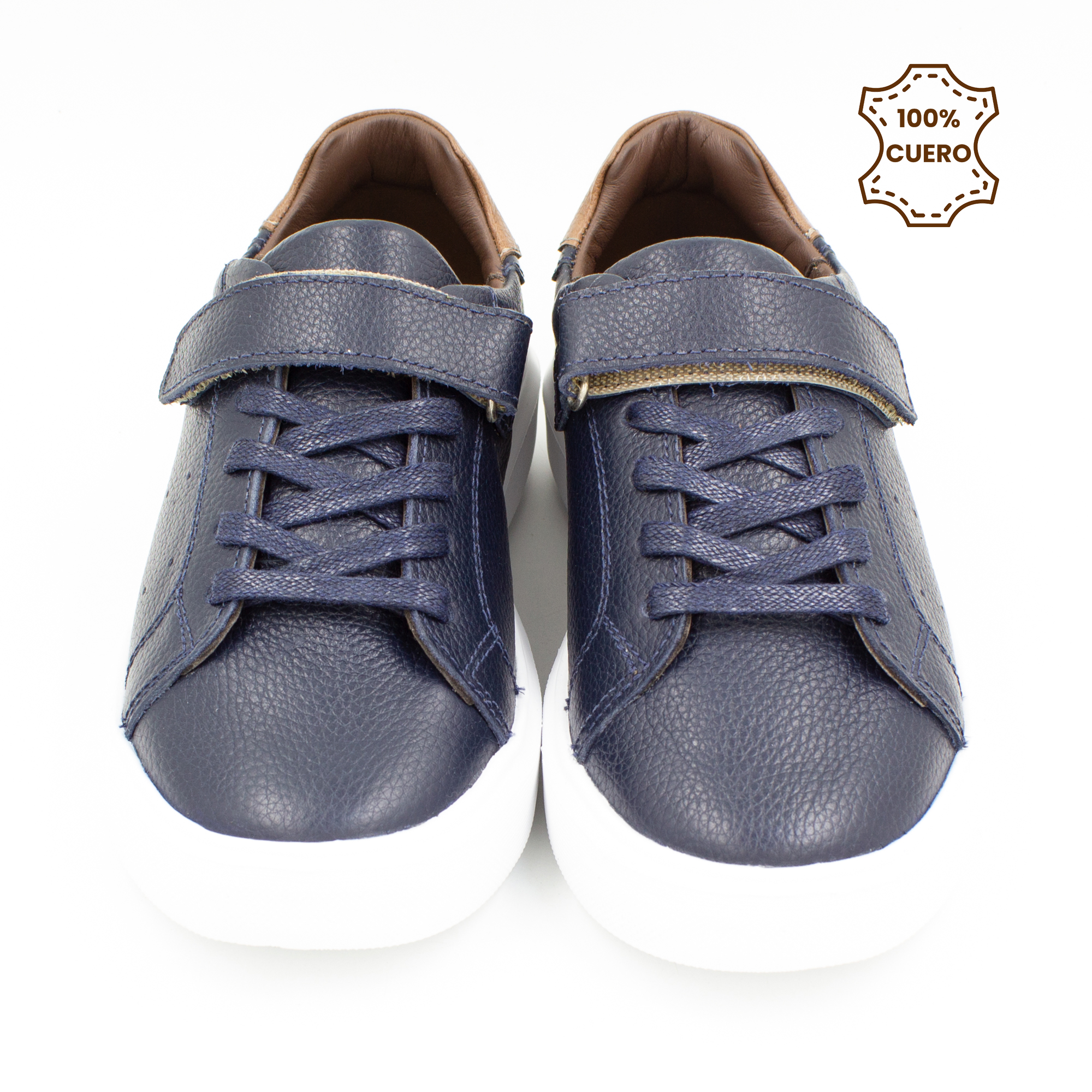 ZAPATILLAS NIÑO ETHAN CUERO AZUL-24 - 3