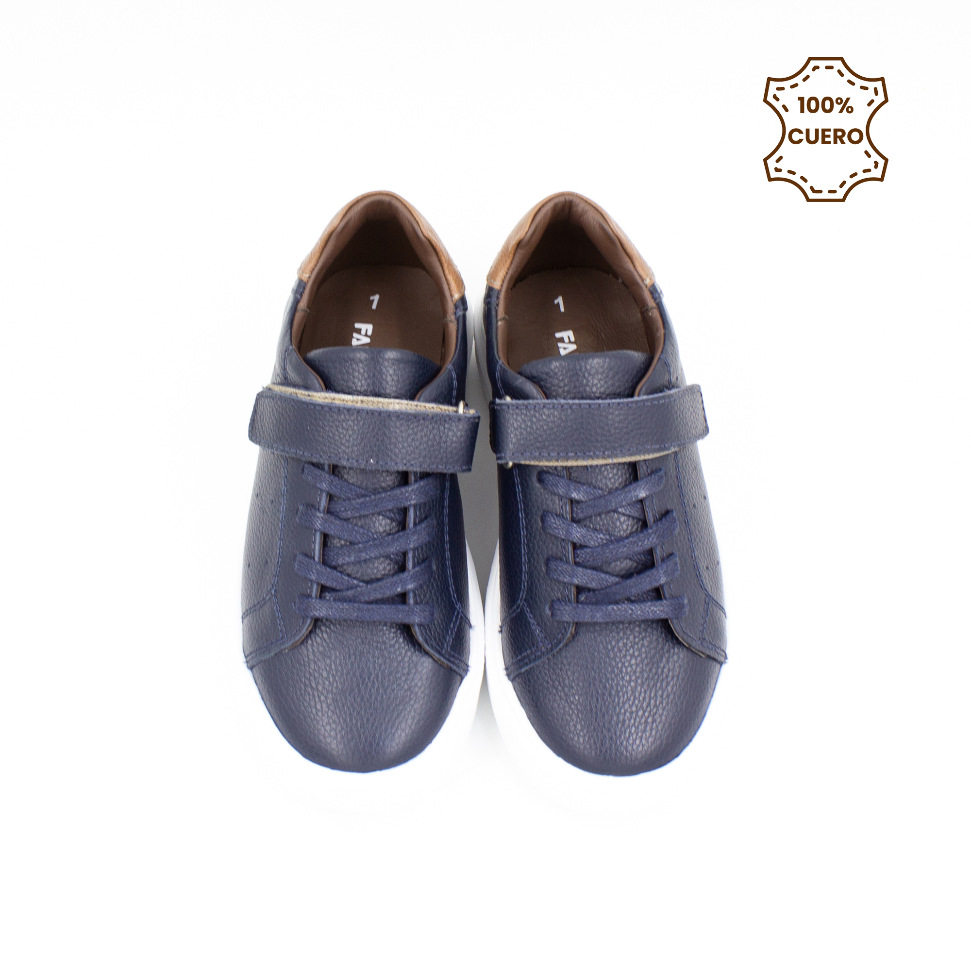 ZAPATILLAS NIÑO ETHAN CUERO AZUL-24 - 4