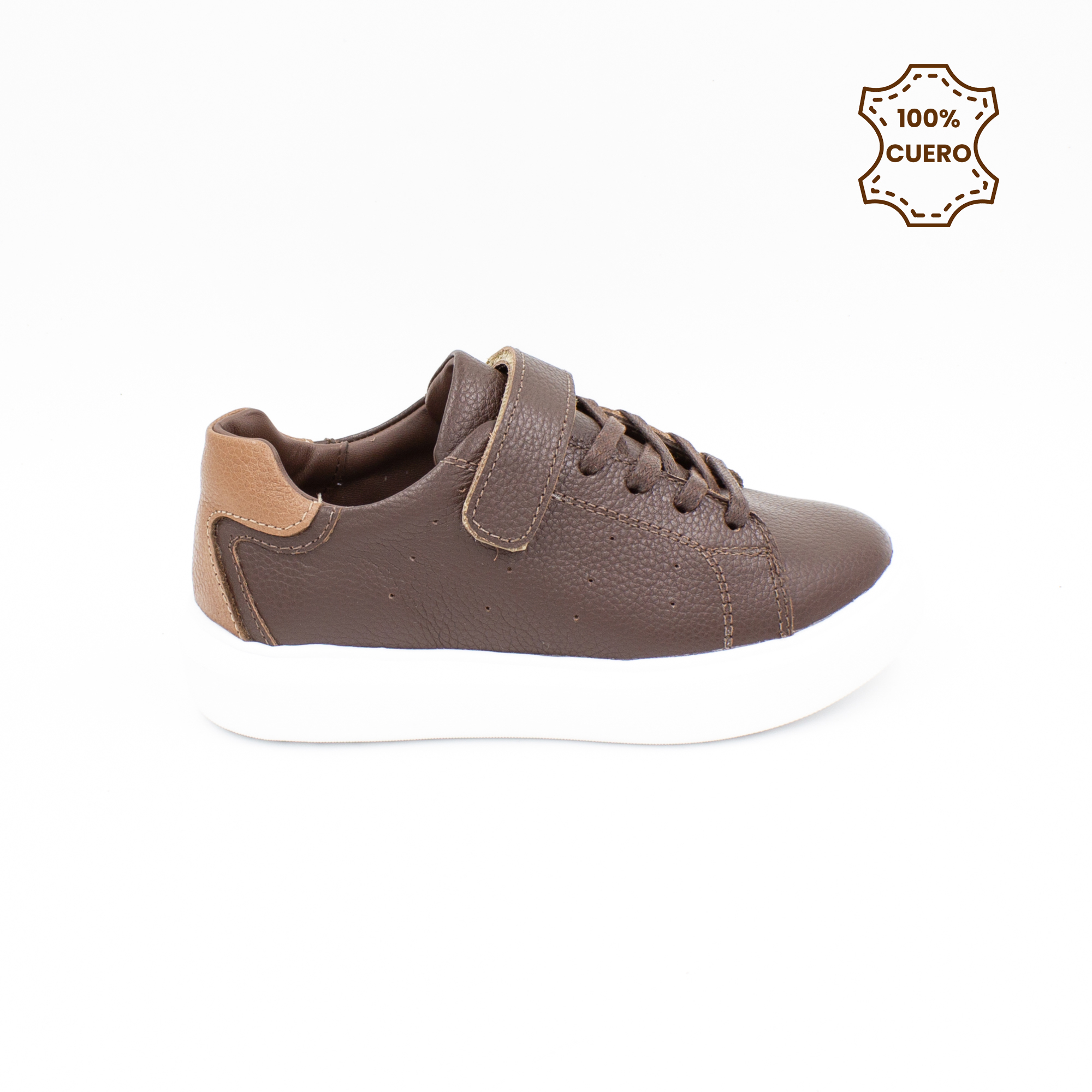 ZAPATILLAS NIÑO ETHAN CUERO MARRÓN-30 - 1