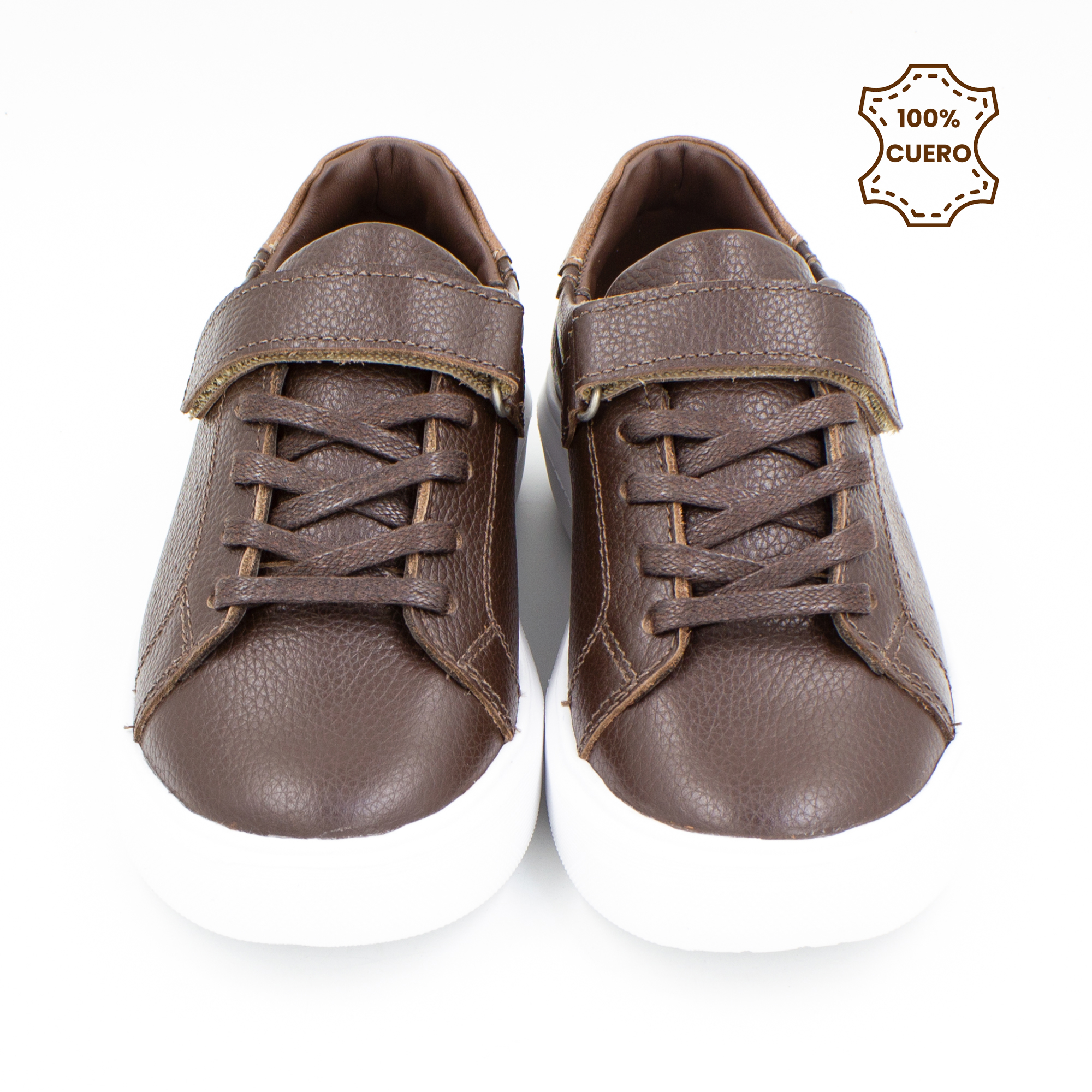 ZAPATILLAS NIÑO ETHAN CUERO MARRÓN-30 - 3