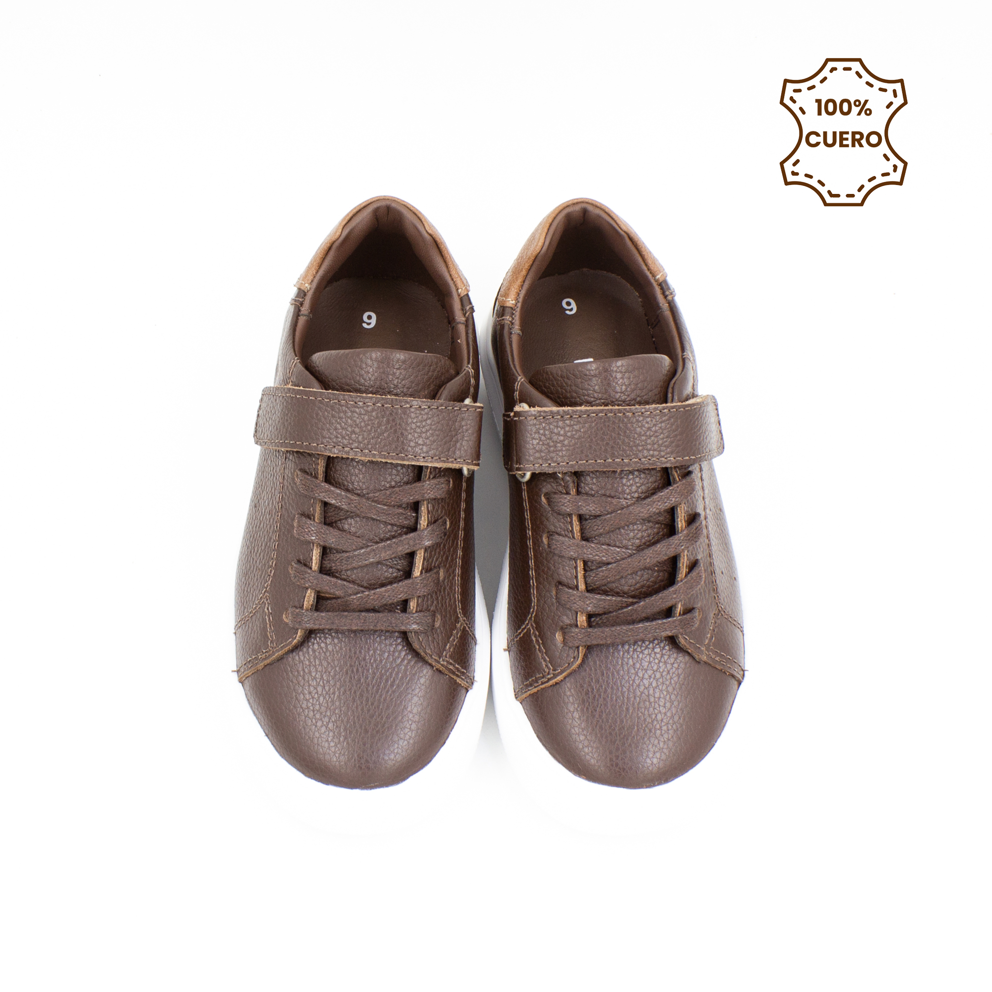 ZAPATILLAS NIÑO ETHAN CUERO MARRÓN-30 - 4