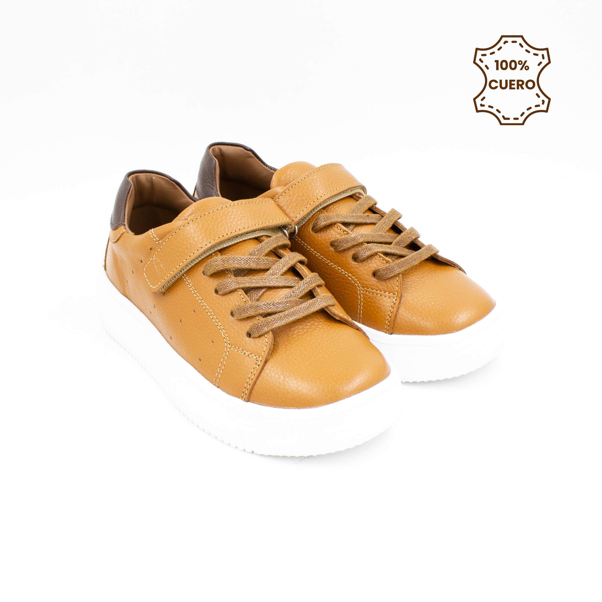 ZAPATILLAS NIÑO ETHAN CUERO NATURAL - 2
