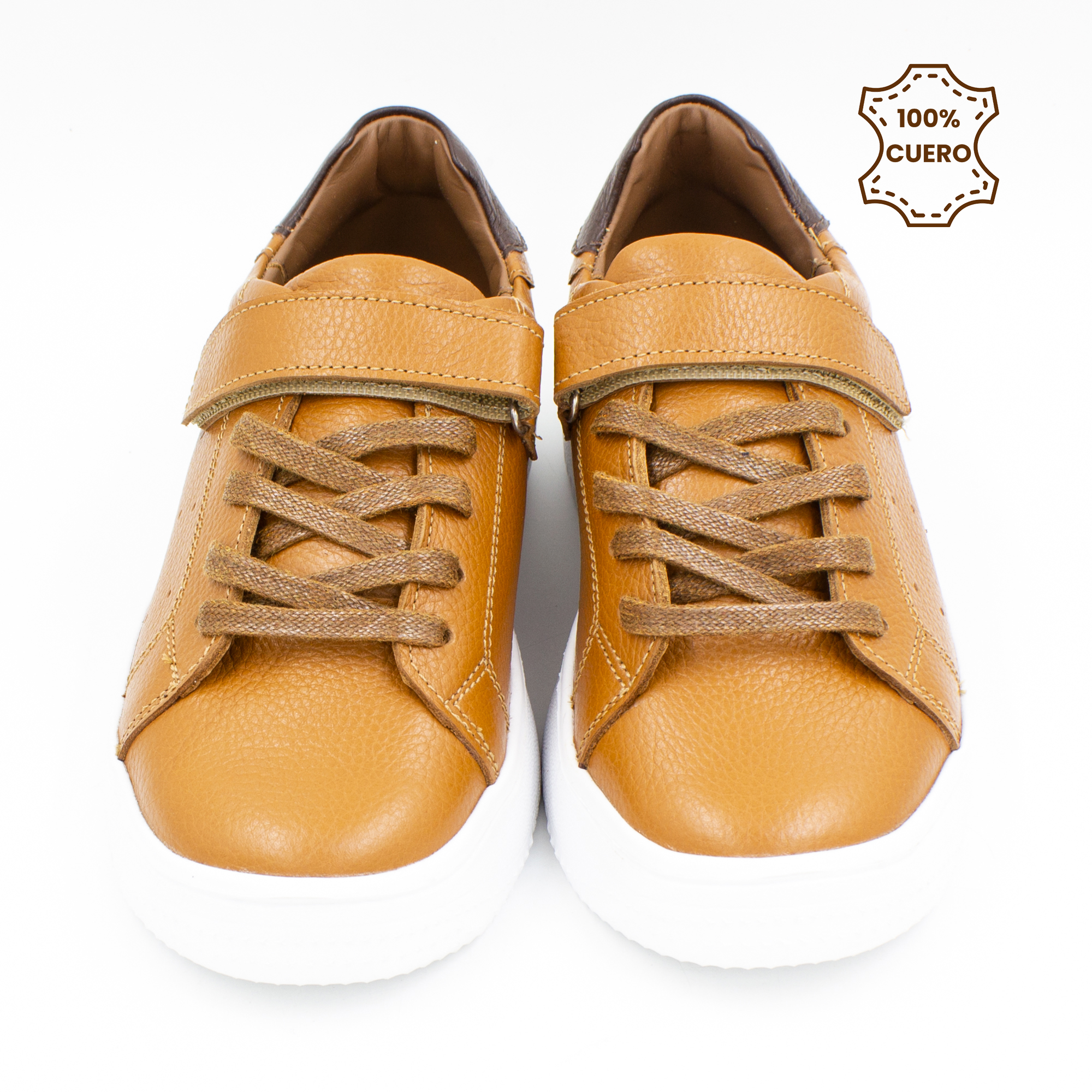ZAPATILLAS NIÑO ETHAN CUERO NATURAL - 3