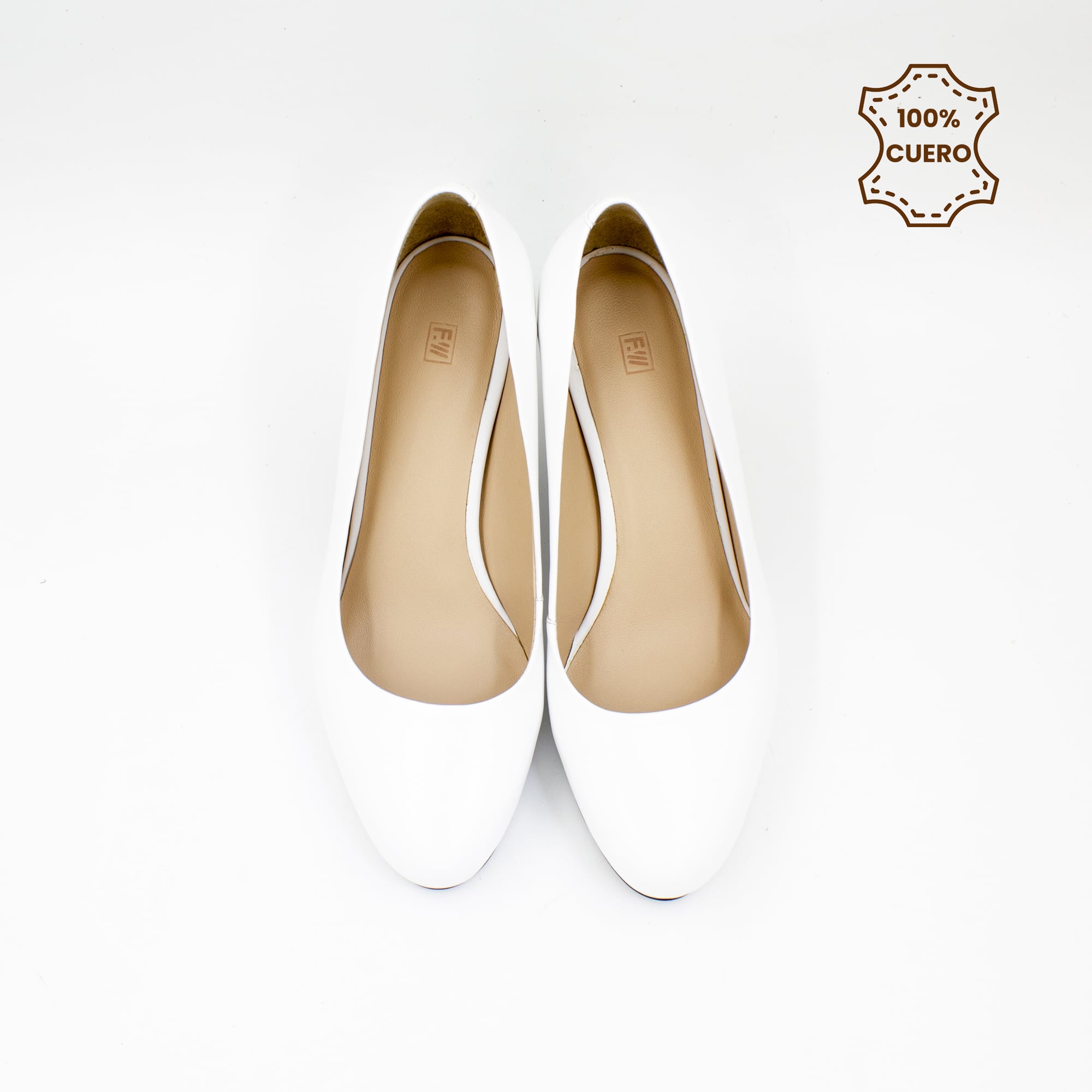 ZAPATOS TACO 5 MUJER ATENEA CUERO BLANCO-37 - 4