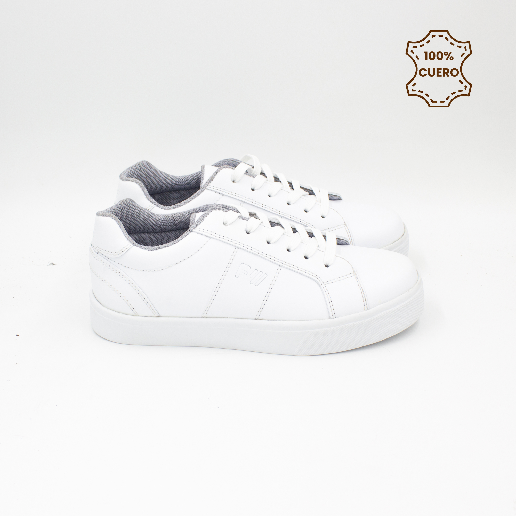 ZAPATILLAS ESCOLARES - COLEGIO PASADORES NIÑO Y NIÑA CLASSIC CUERO BLANCO-35 - 3