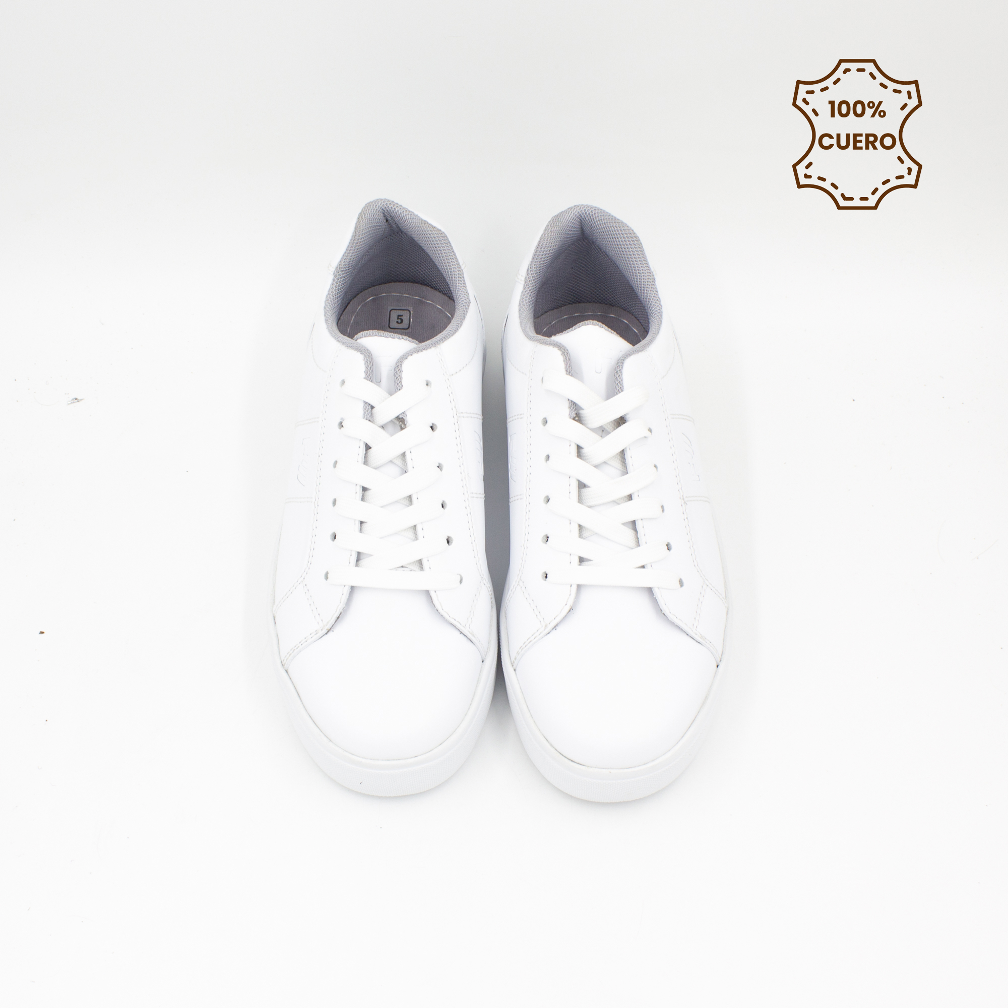 ZAPATILLAS ESCOLARES - COLEGIO PASADORES NIÑO Y NIÑA CLASSIC CUERO BLANCO-35 - 4