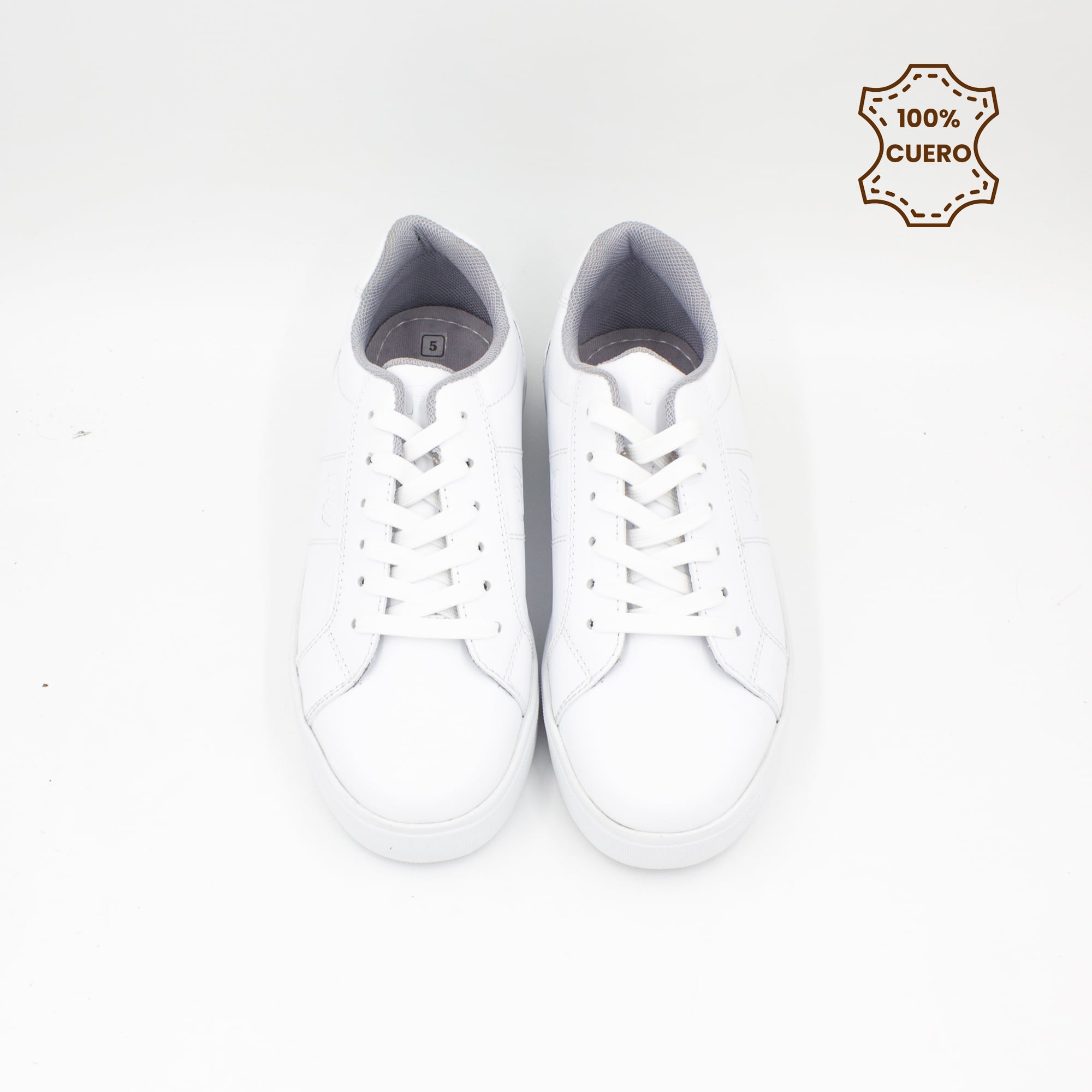 ZAPATILLAS ESCOLARES - COLEGIO PASADORES NIÑO Y NIÑA CLASSIC CUERO BLANCO-35 - 4