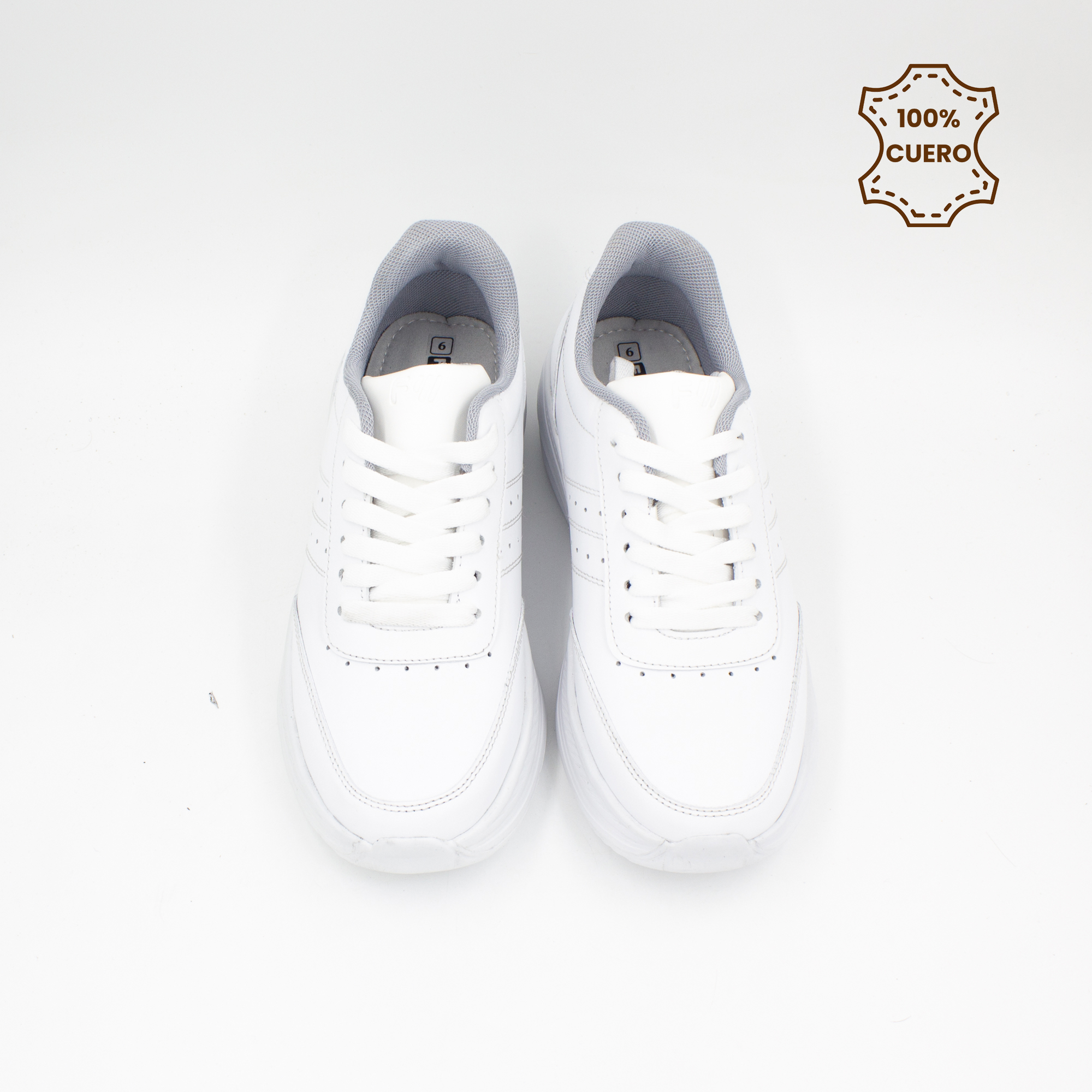 ZAPATILLAS ESCOLARES - COLEGIO PASADORES NIÑO Y NIÑA SPORT CUERO BLANCO-45 - 4