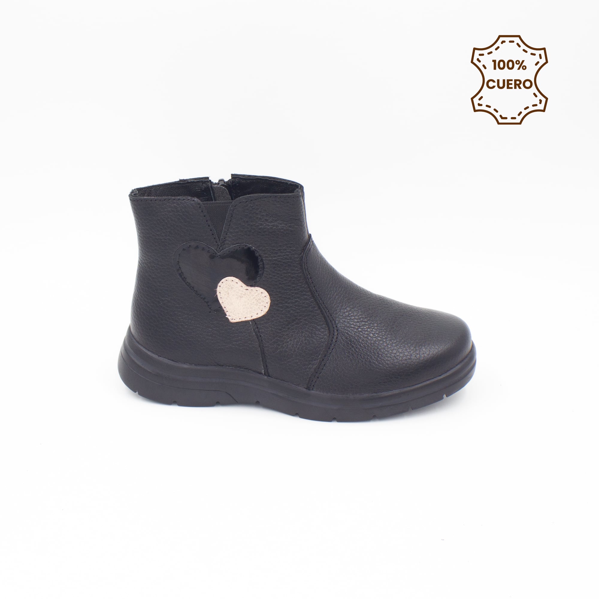 BOTINES INFANTIL NIÑA LARA CUERO CHAROL NEGRO - 1