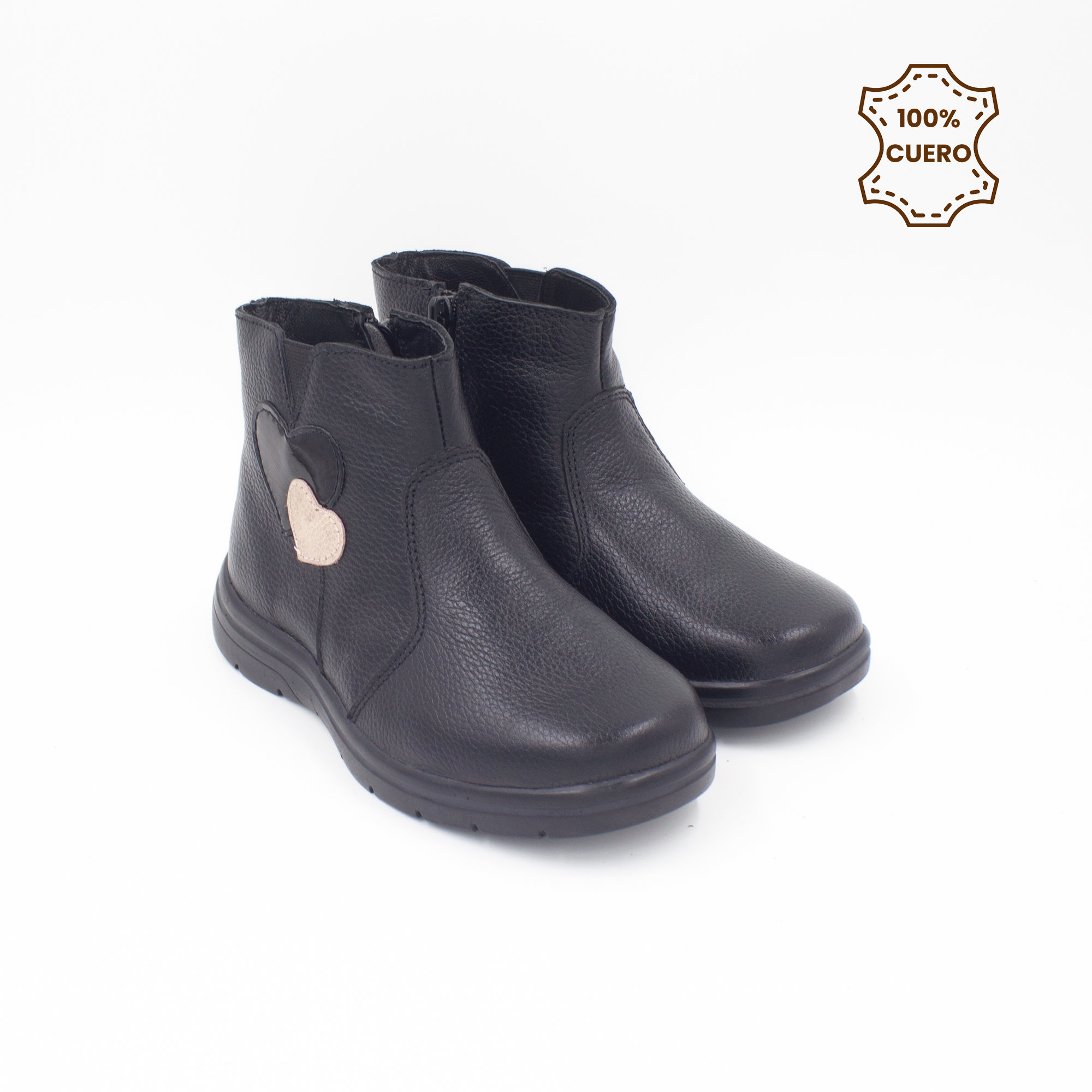 BOTINES INFANTIL NIÑA LARA CUERO CHAROL NEGRO - 2