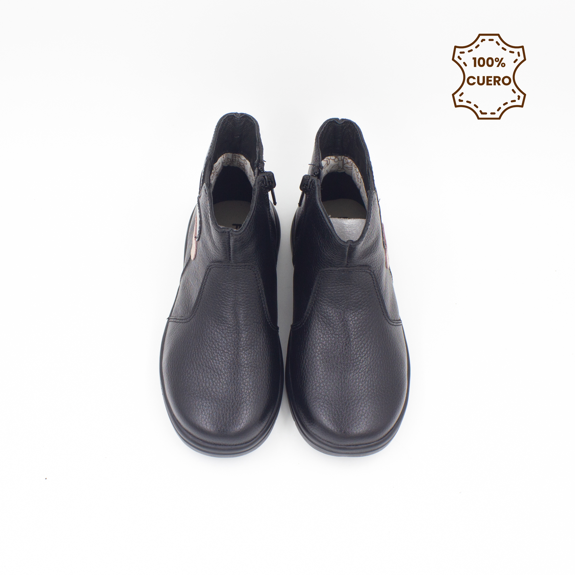 BOTINES INFANTIL NIÑA LARA CUERO CHAROL NEGRO - 4