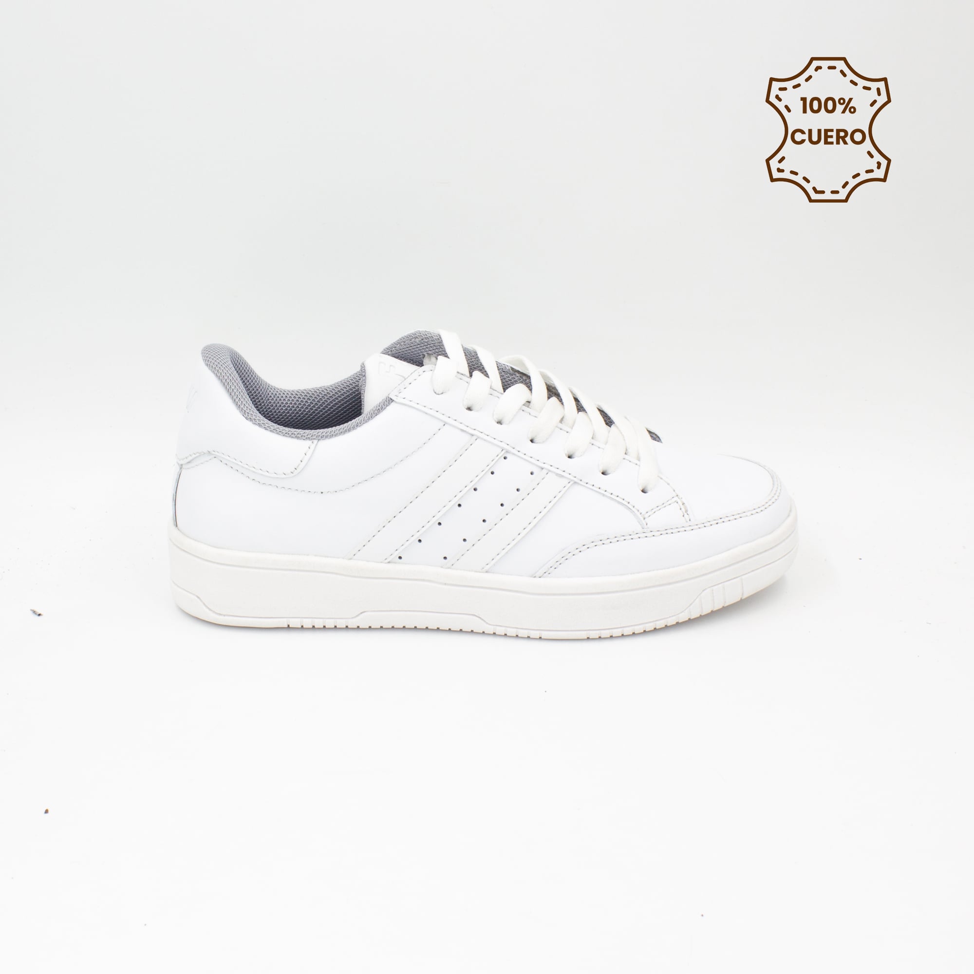ZAPATILLAS ESCOLARES - COLEGIO PASADORES NIÑO Y NIÑA URBAN CUERO BLANCO - 1