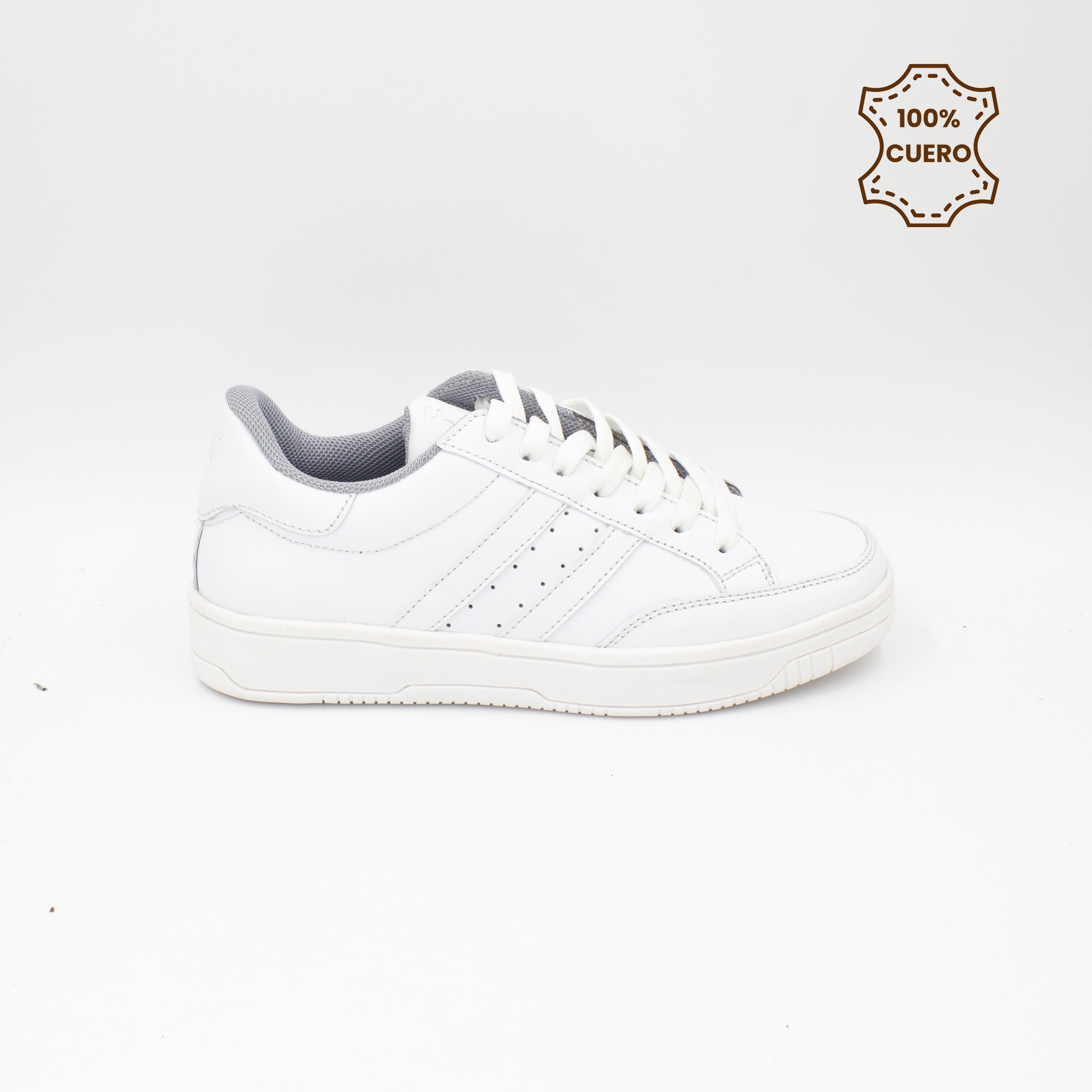 ZAPATILLAS ESCOLARES - COLEGIO PASADORES NIÑO Y NIÑA URBAN CUERO BLANCO - 1
