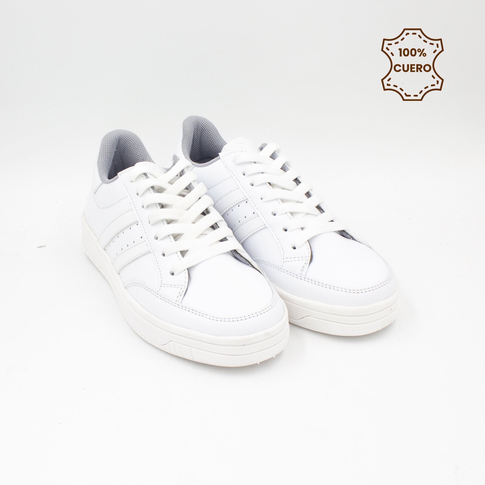 ZAPATILLAS ESCOLARES - COLEGIO PASADORES NIÑO Y NIÑA URBAN CUERO BLANCO - 2