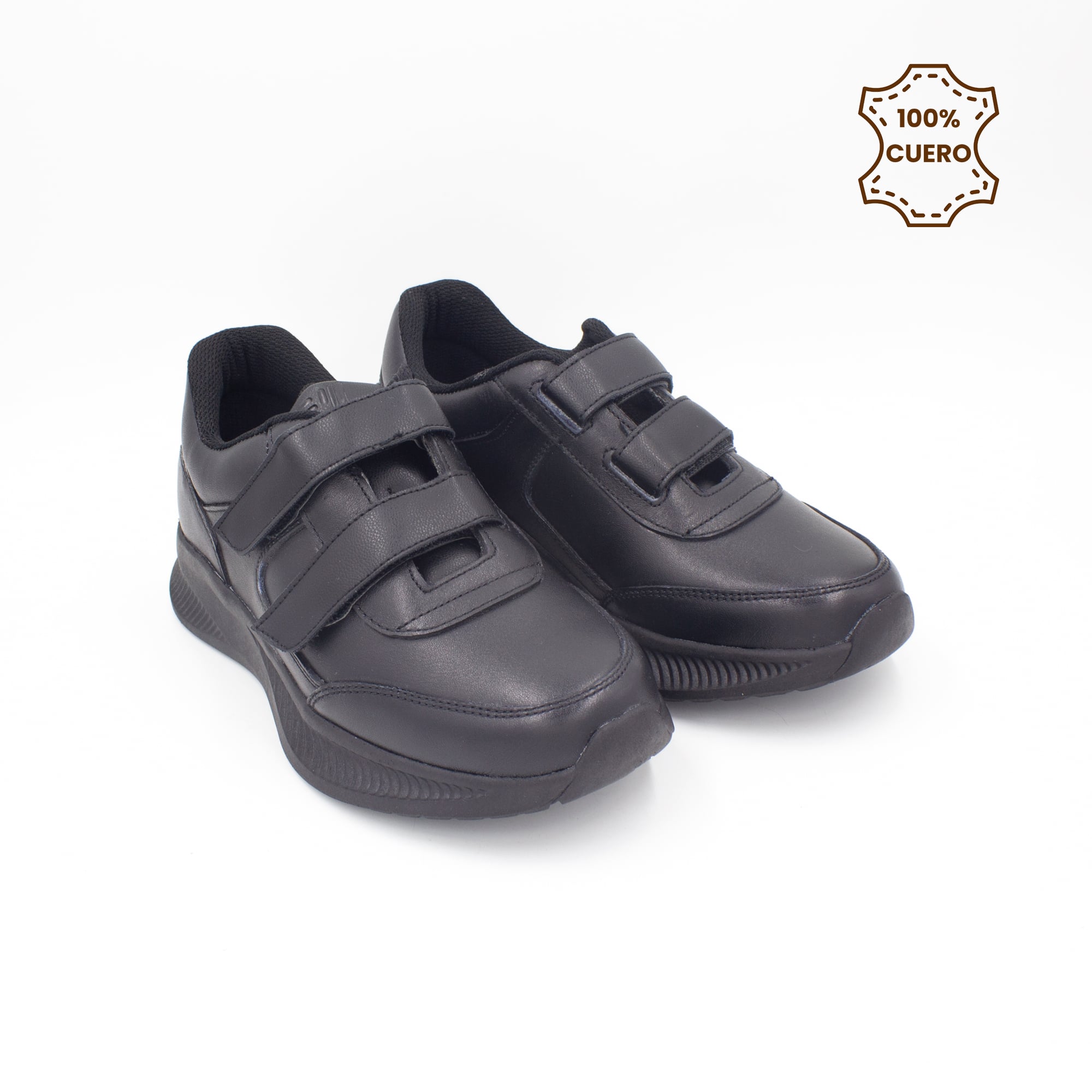 ZAPATILLAS ESCOLARES - COLEGIO PEGA PEGA NIÑO Y NIÑA SPORT CUERO NEGRO - 2