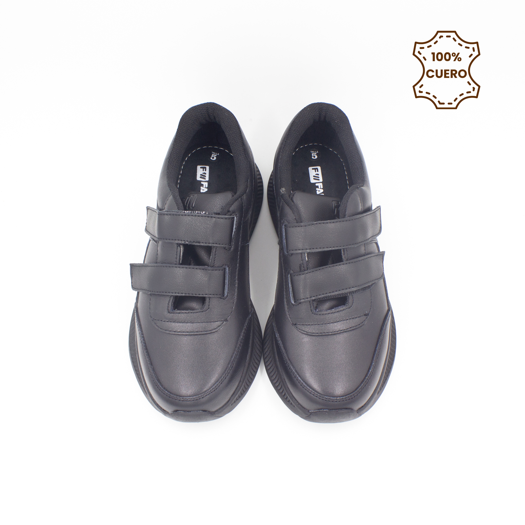 ZAPATILLAS ESCOLARES - COLEGIO PEGA PEGA NIÑO Y NIÑA SPORT CUERO NEGRO - 4