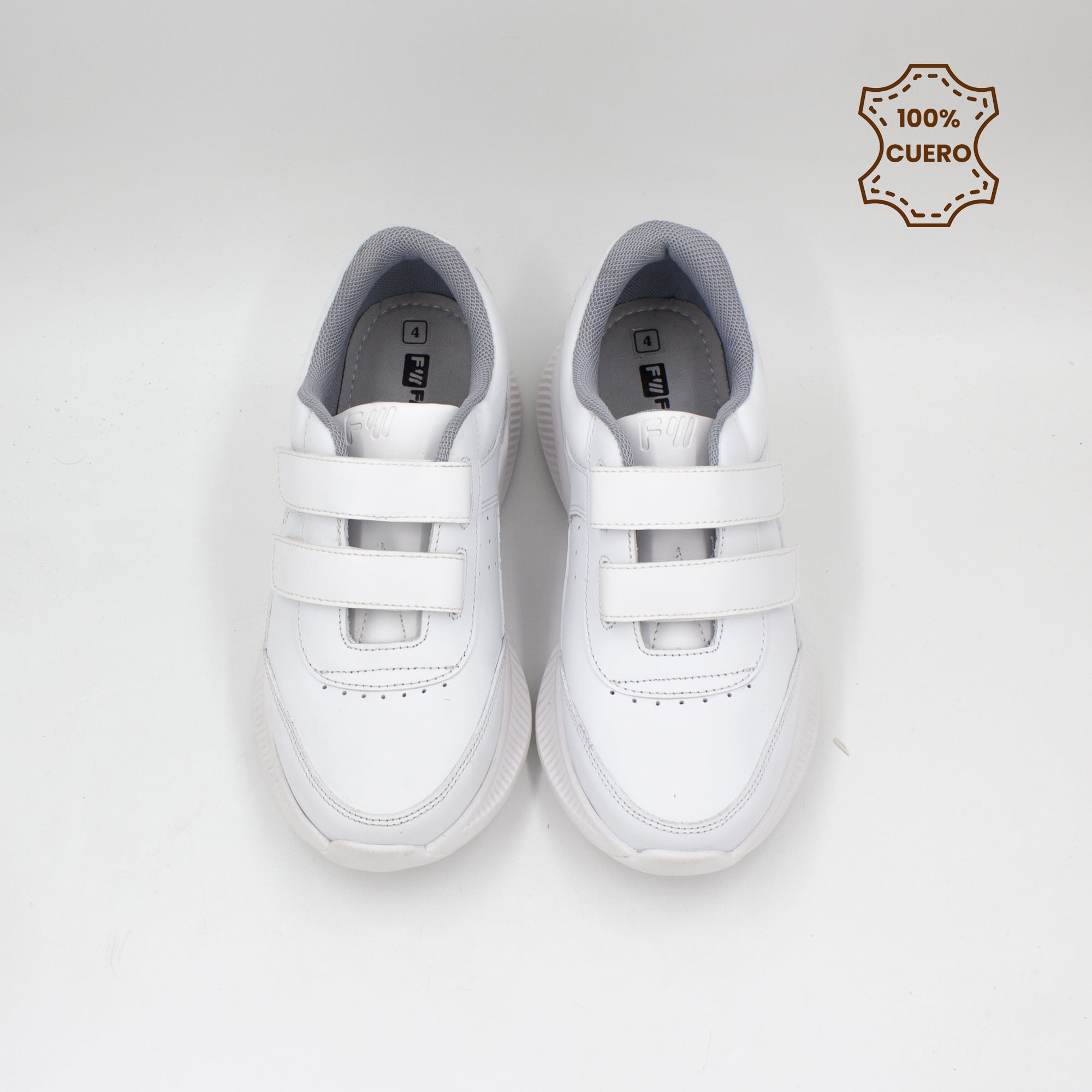 ZAPATILLAS ESCOLARES - COLEGIO PEGA PEGA NIÑO Y NIÑA SPORT CUERO BLANCO - 4