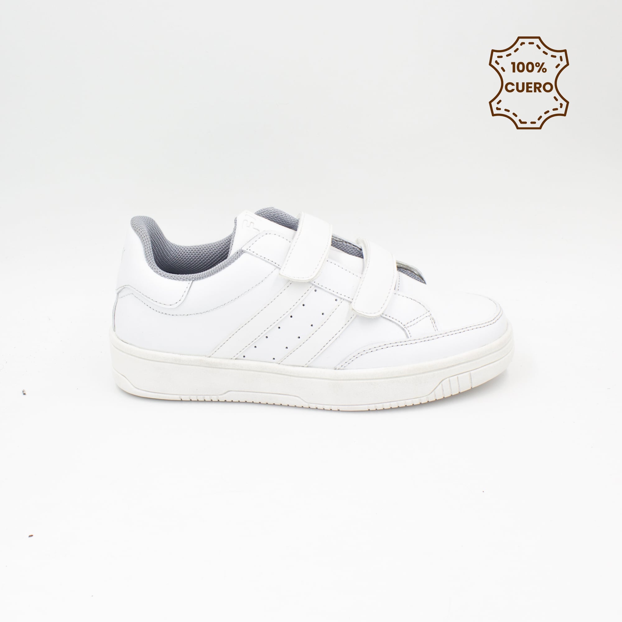 ZAPATILLAS ESCOLARES - COLEGIO PEGA PEGA NIÑO Y NIÑA URBAN CUERO BLANCO - 1