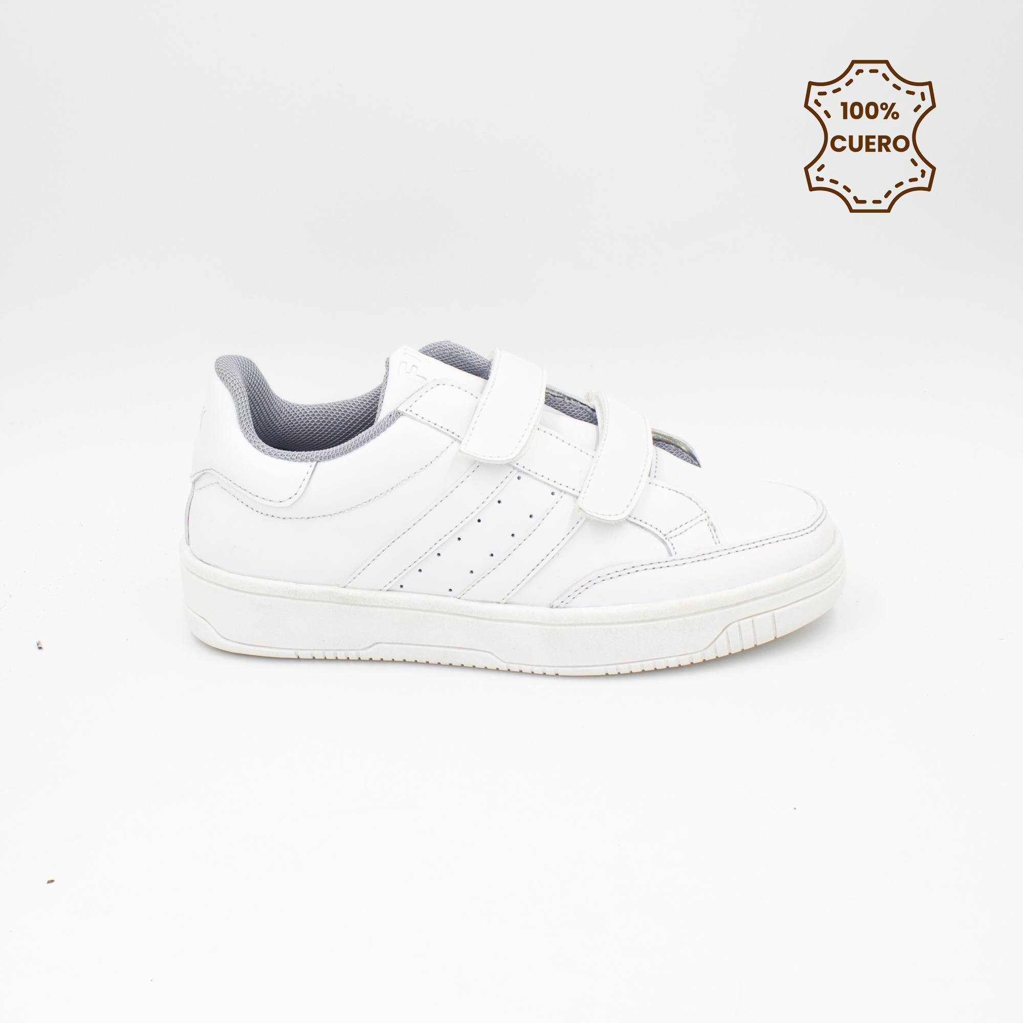 ZAPATILLAS ESCOLARES - COLEGIO PEGA PEGA NIÑO Y NIÑA URBAN CUERO BLANCO - 1