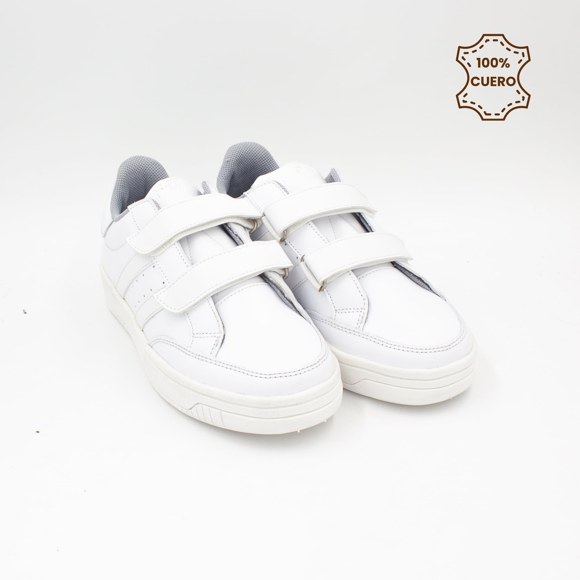 ZAPATILLAS ESCOLARES - COLEGIO PEGA PEGA NIÑO Y NIÑA URBAN CUERO BLANCO - 2