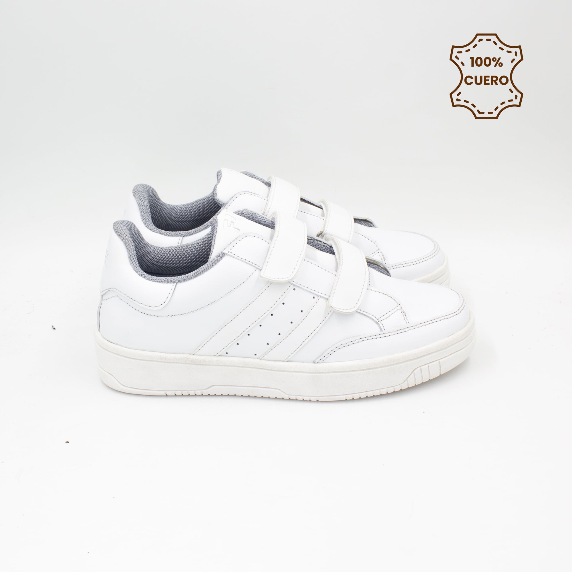 ZAPATILLAS ESCOLARES - COLEGIO PEGA PEGA NIÑO Y NIÑA URBAN CUERO BLANCO - 3