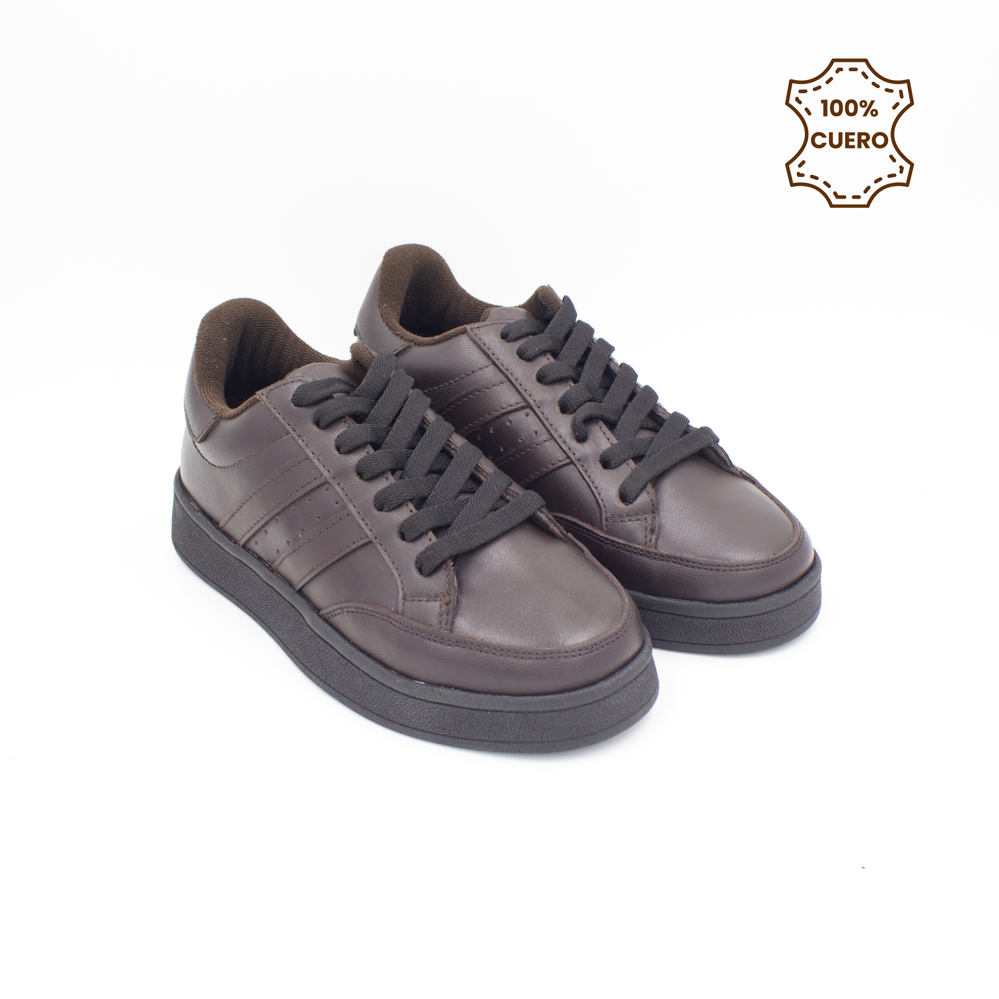 ZAPATILLAS ESCOLARES - COLEGIO PASADORES NIÑO Y NIÑA URBAN CUERO MARRÓN - 2