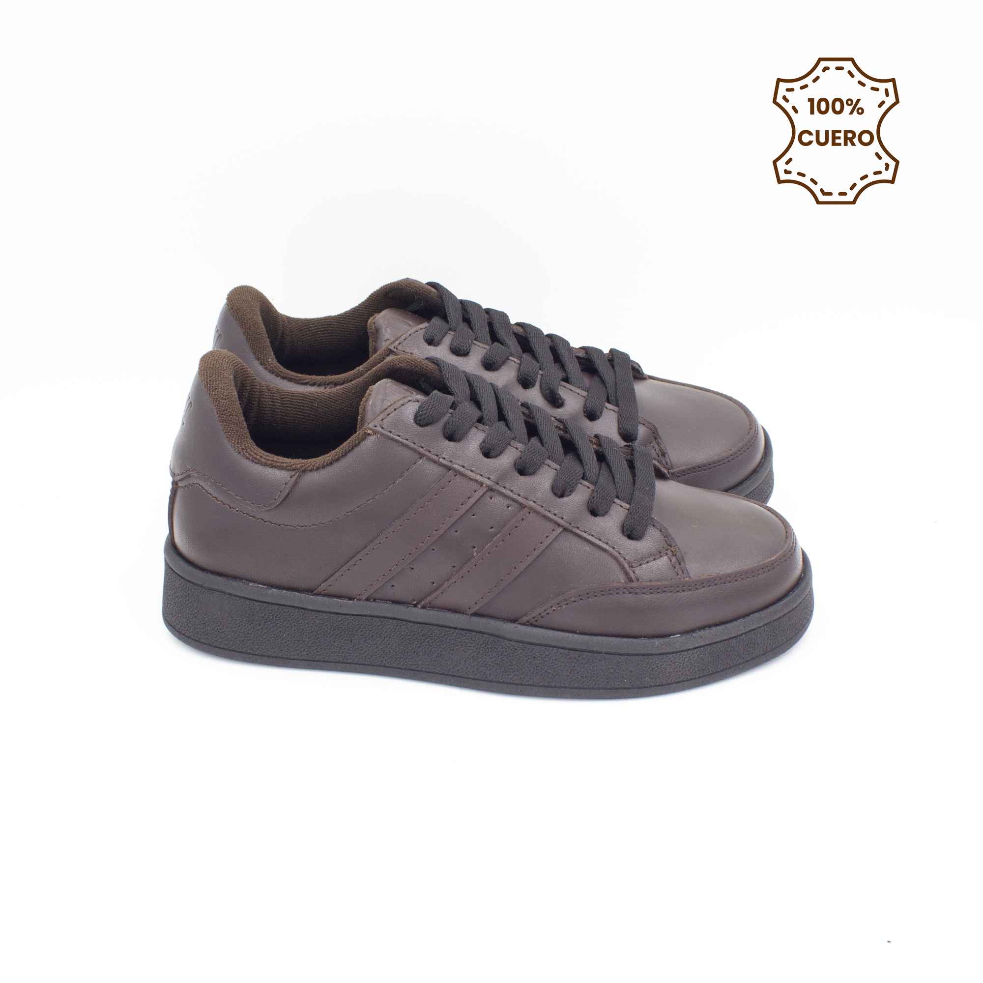 ZAPATILLAS ESCOLARES - COLEGIO PASADORES NIÑO Y NIÑA URBAN CUERO MARRÓN - 3