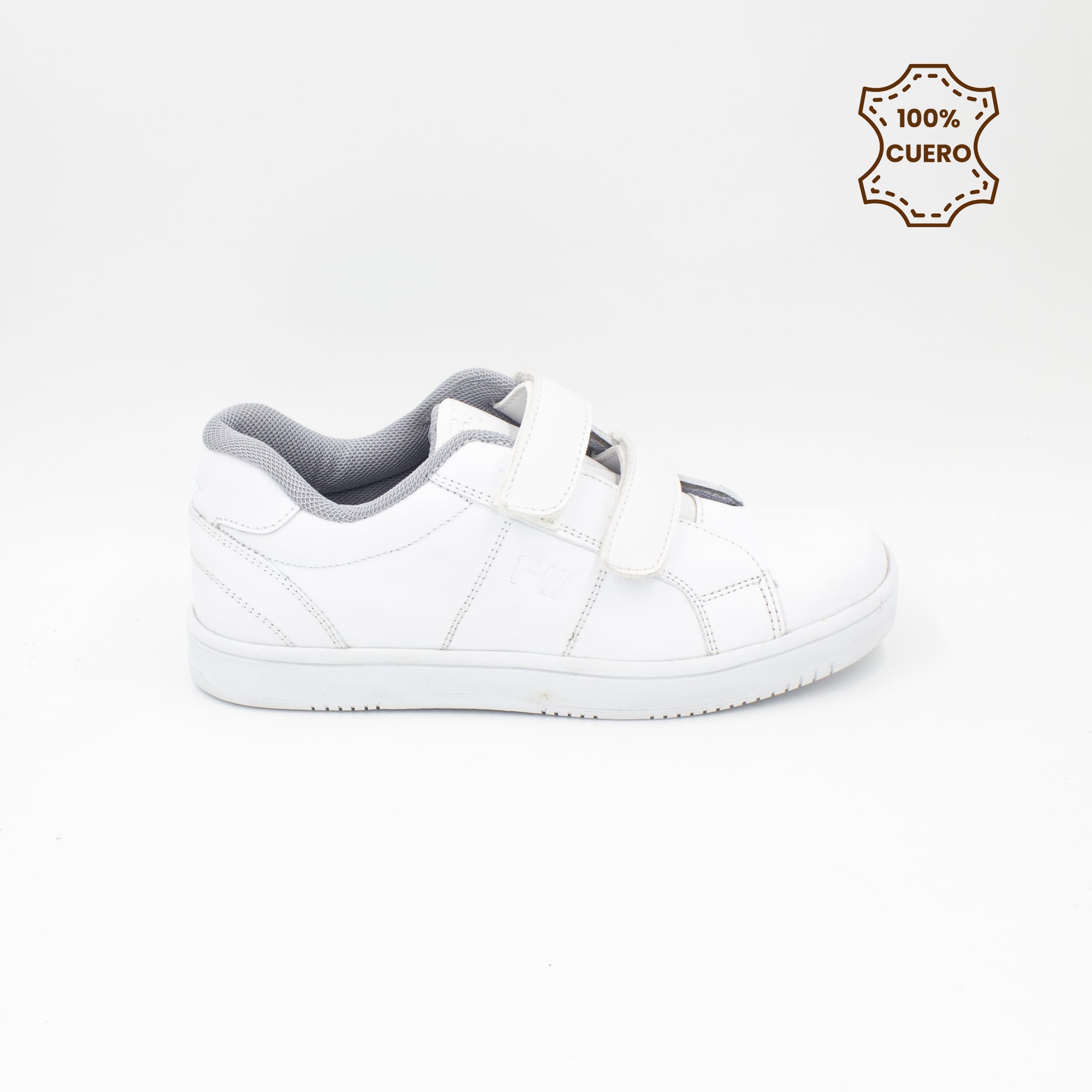 ZAPATILLAS ESCOLARES - COLEGIO PEGA PEGA NIÑO Y NIÑA CLASSIC CUERO BLANCO - 1