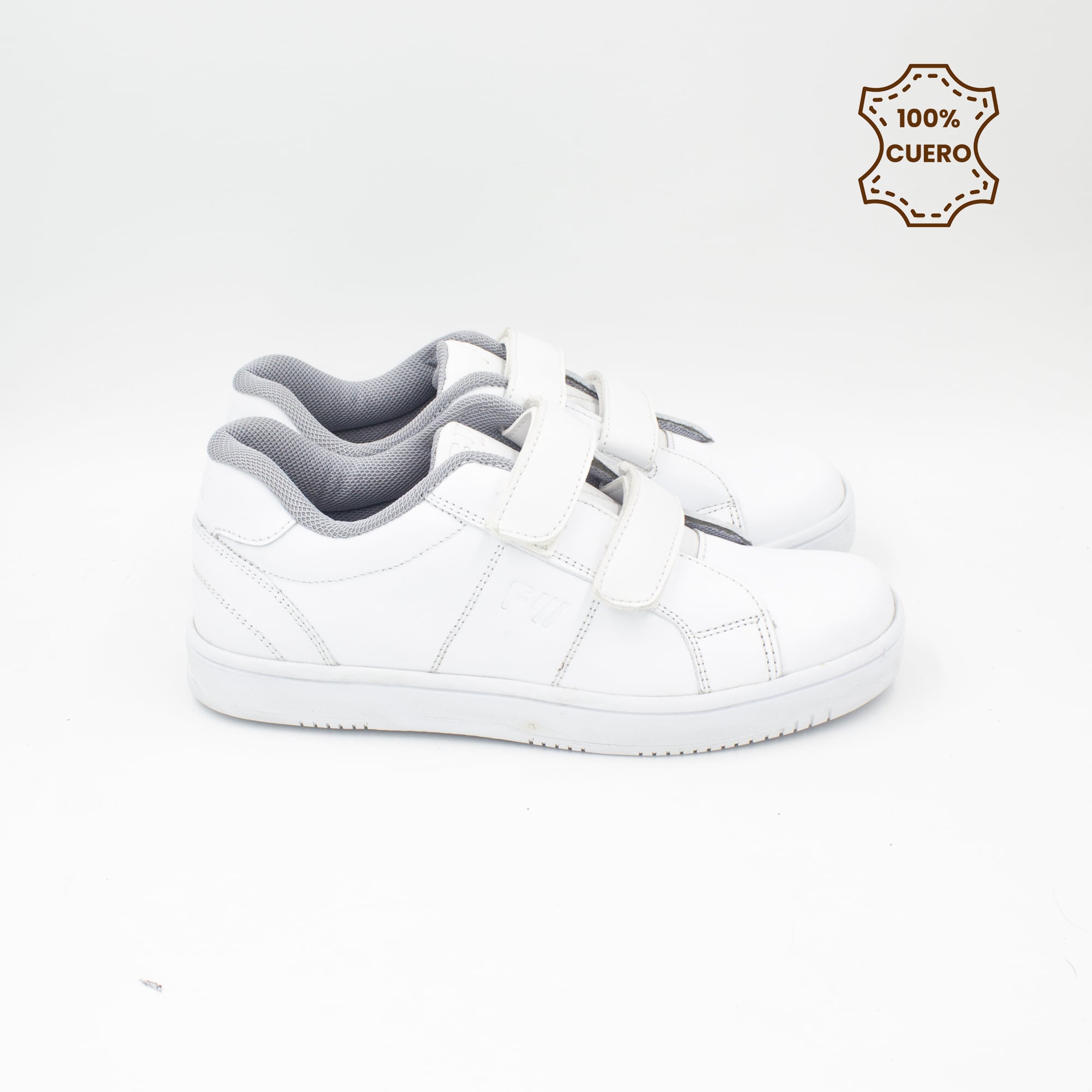 ZAPATILLAS ESCOLARES - COLEGIO PEGA PEGA NIÑO Y NIÑA CLASSIC CUERO BLANCO - 3