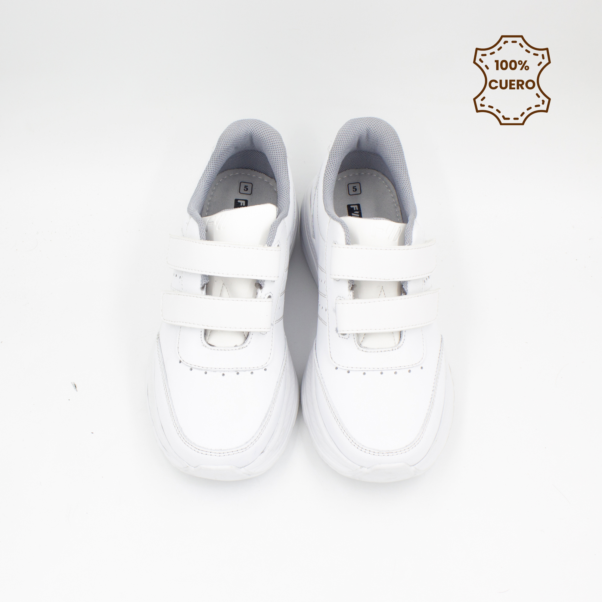 ZAPATILLAS ESCOLARES - COLEGIO PEGA PEGA NIÑO Y NIÑA SPORT-2601 CUERO BLANCO - 4