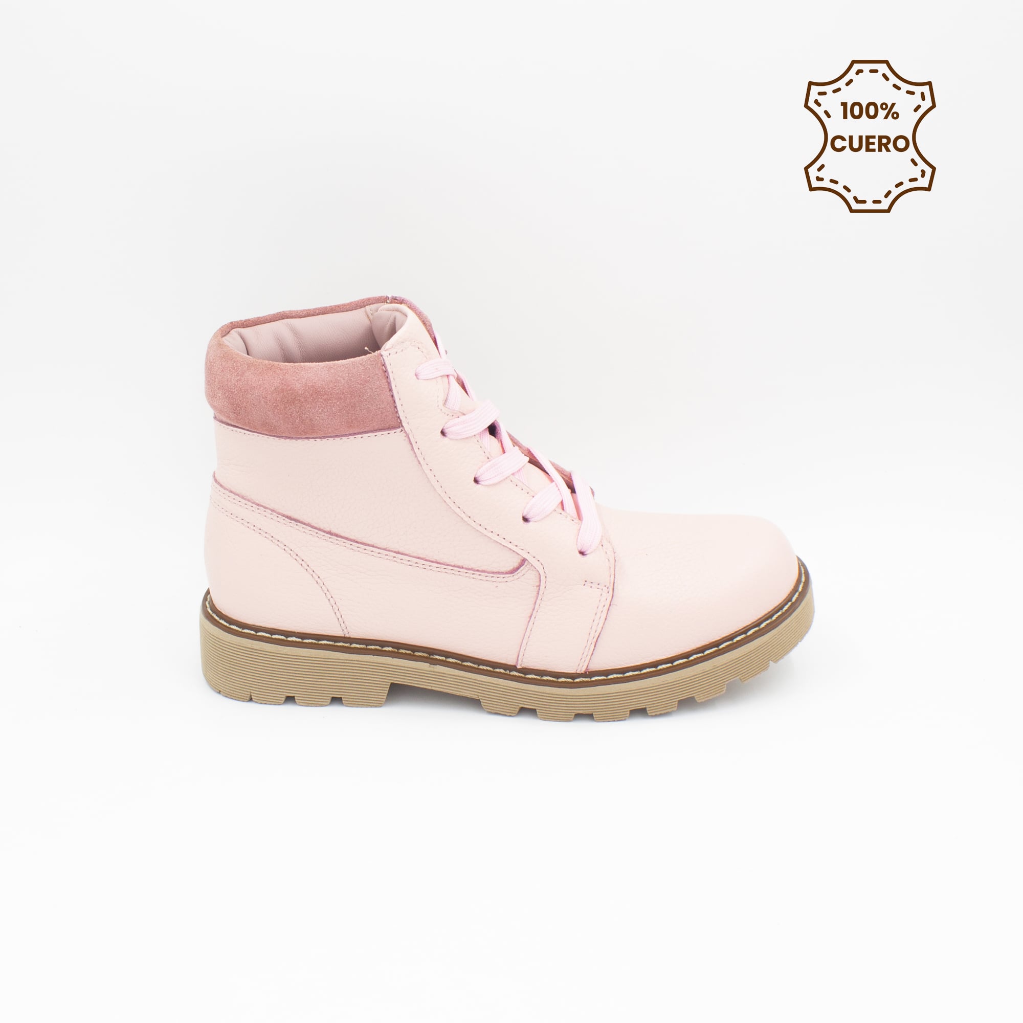 BOTINES INFANTIL NIÑA LARA CUERO ROSADO - 1