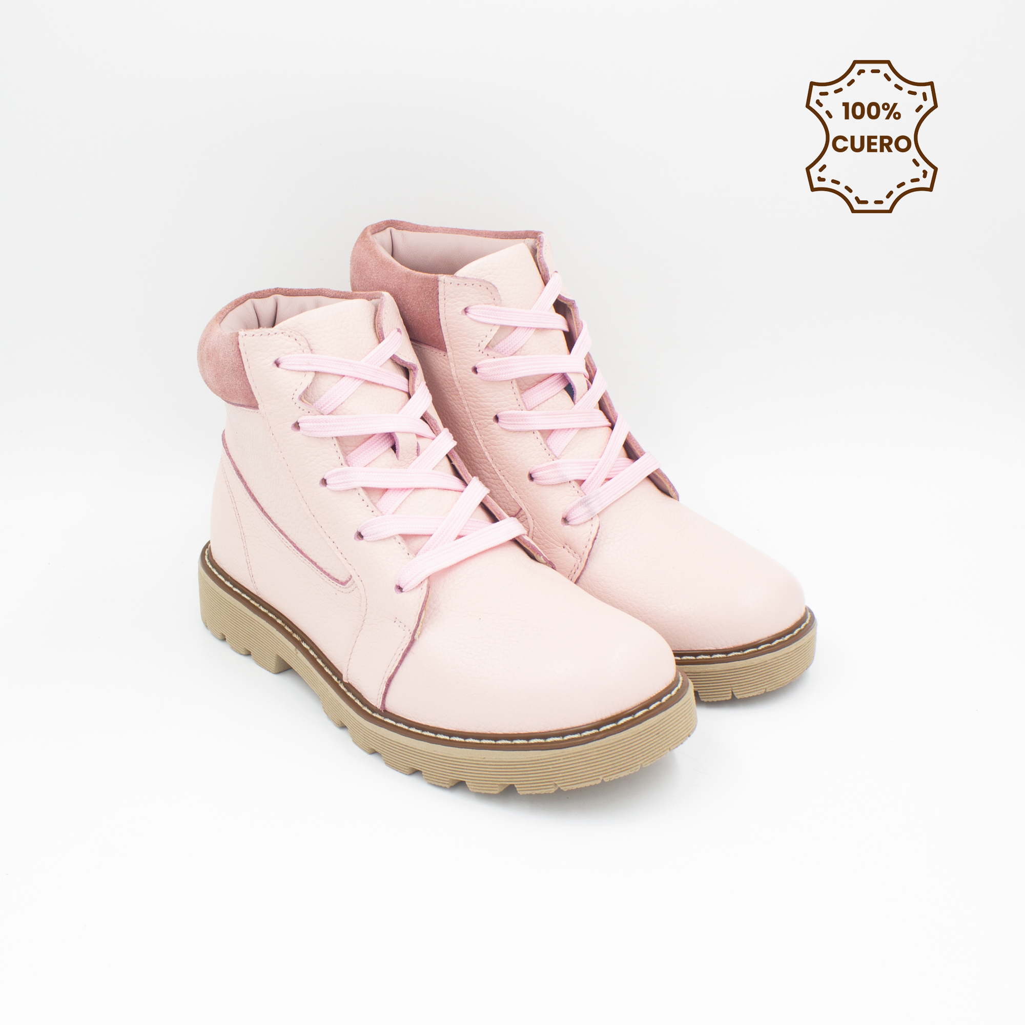 BOTINES INFANTIL NIÑA LARA CUERO ROSADO - 2