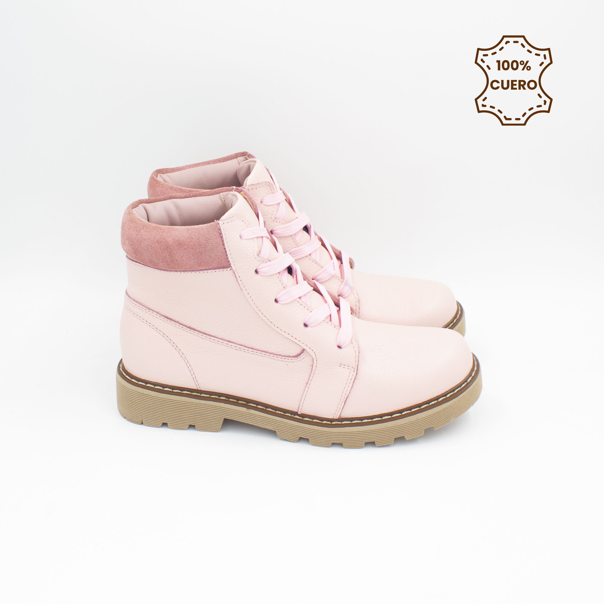 BOTINES INFANTIL NIÑA LARA CUERO ROSADO - 3