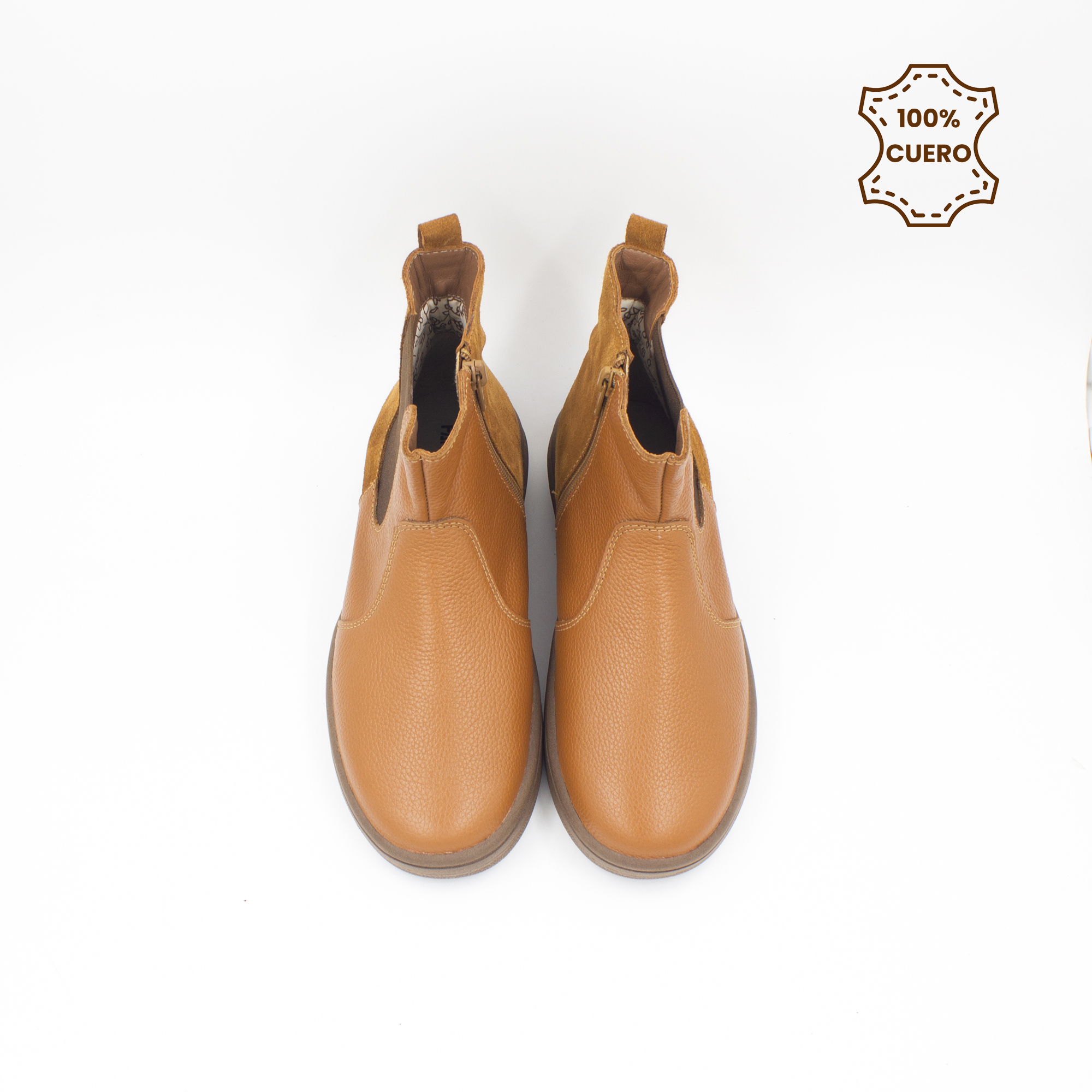 BOTINES INFANTIL NIÑA BERENICE CUERO GAMUZA NATURAL - 4