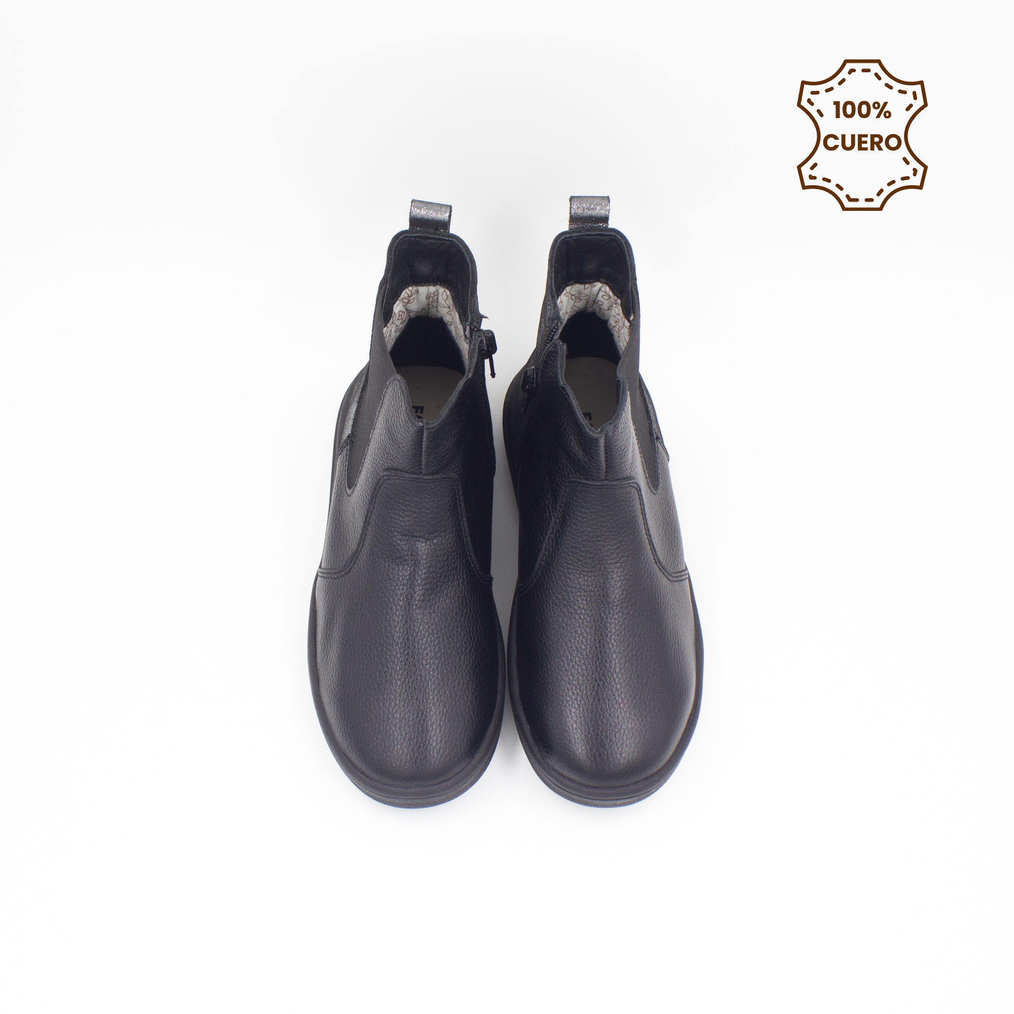 BOTINES INFANTIL NIÑA BERENICE CUERO NEGRO - 4