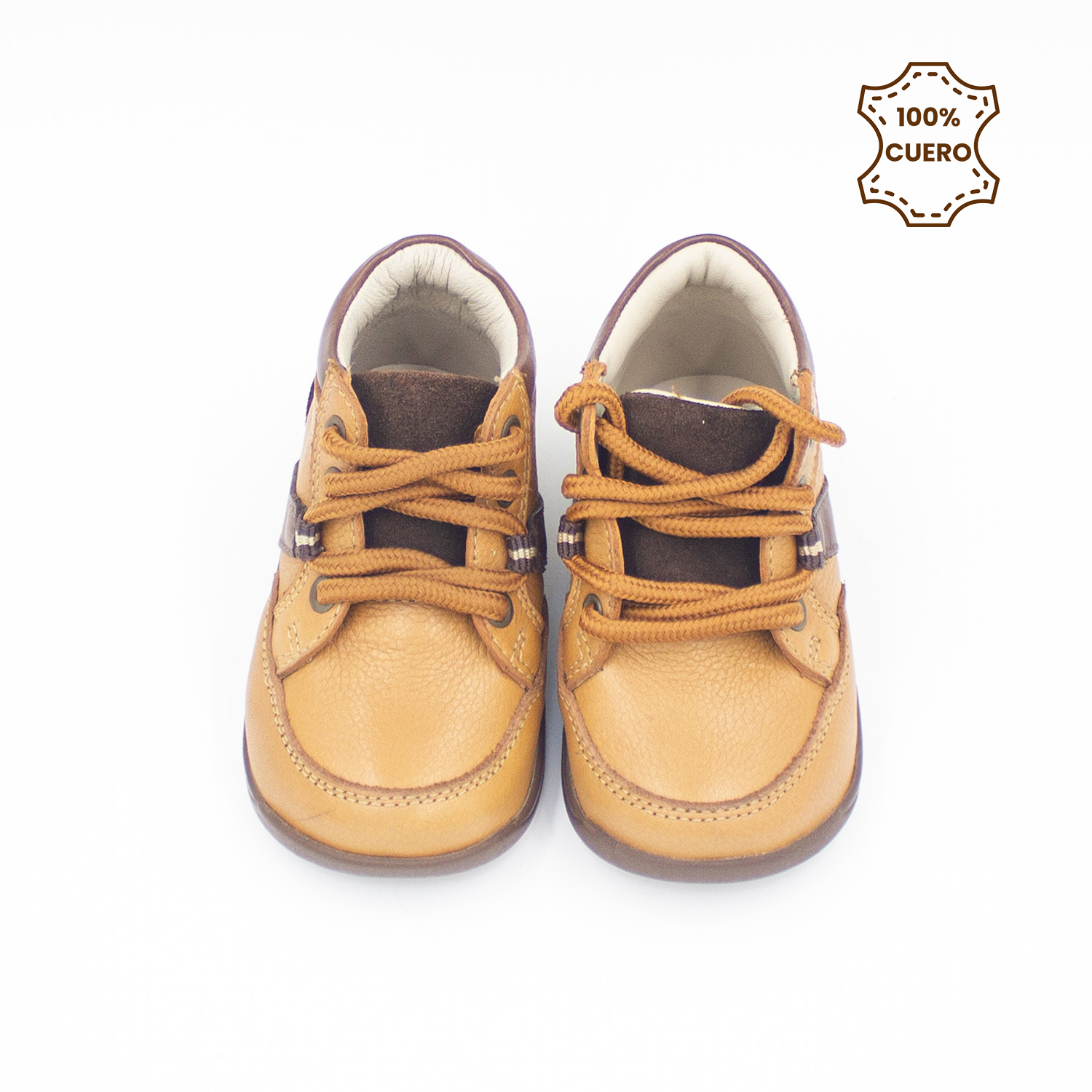 BOTINES PRIMEROS PASOS PASADORES NIÑO GAEL CUERO NATURAL - 4