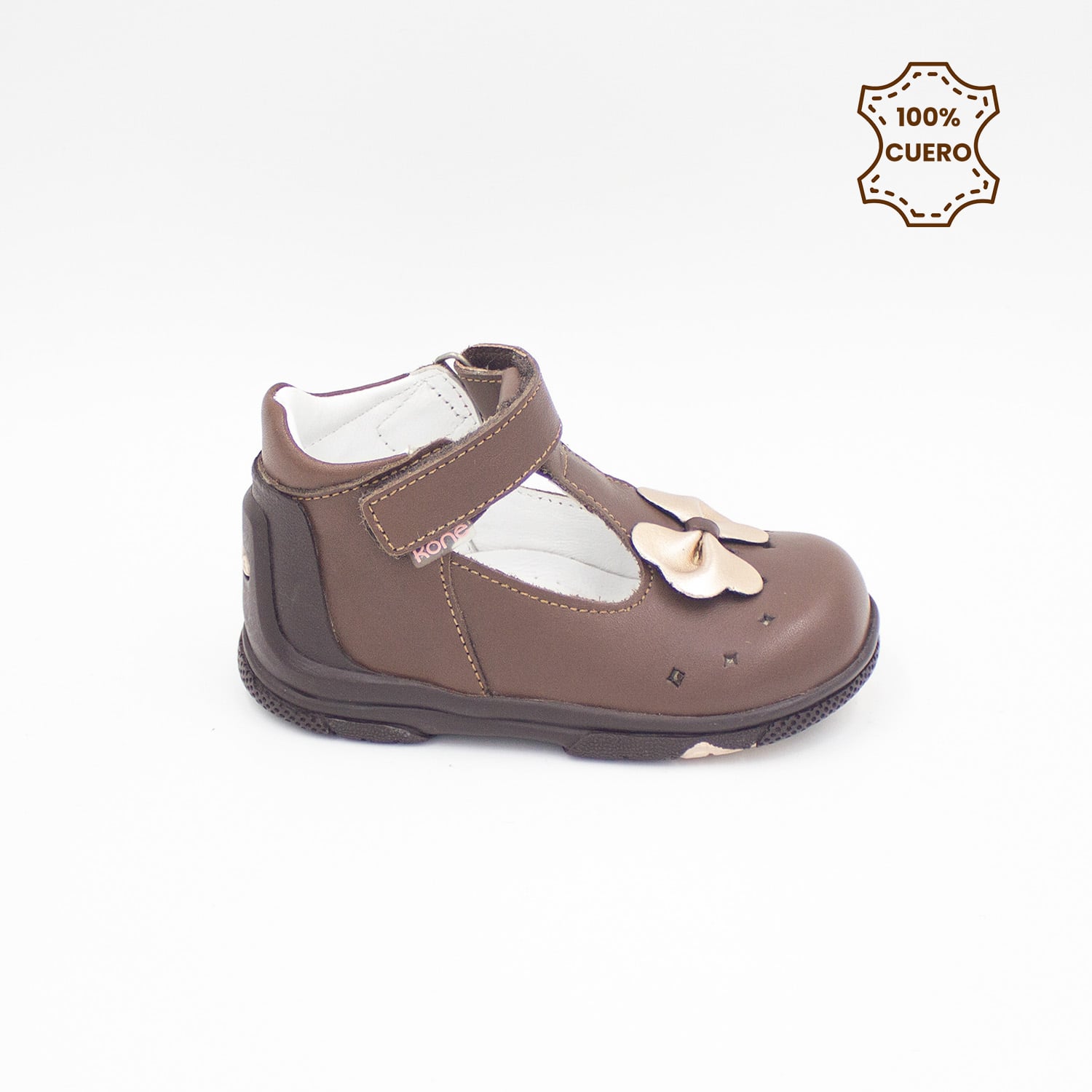 BOTINES PRIMEROS PASOS NIÑA PEGA PEGA NIÑA LEXIE CUERO MARRÓN - 1