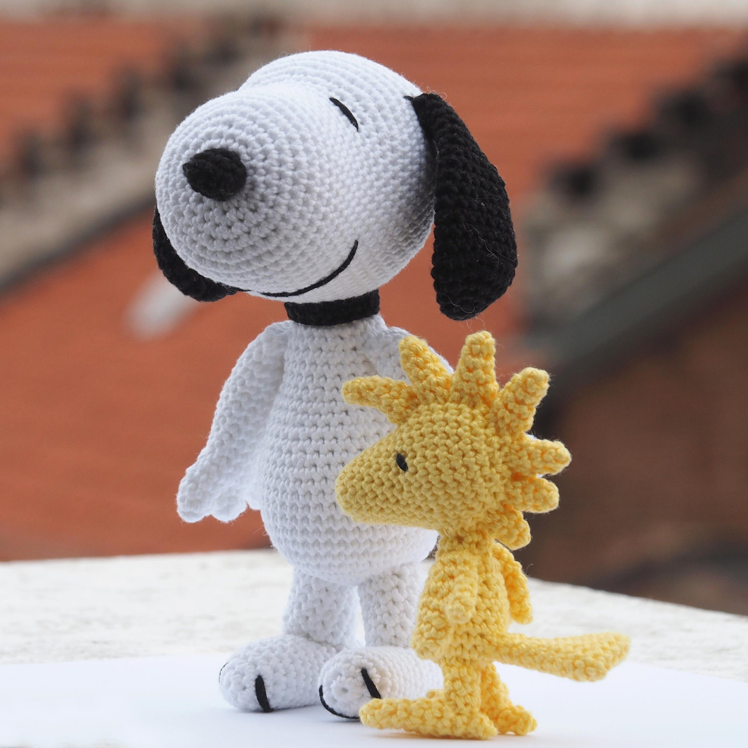 MUÑECO DE APEGO EL CONEJO Y LA LUNA SNOOPY Y WOODSTOCK 100% HILO DE ALGODÓN - 2