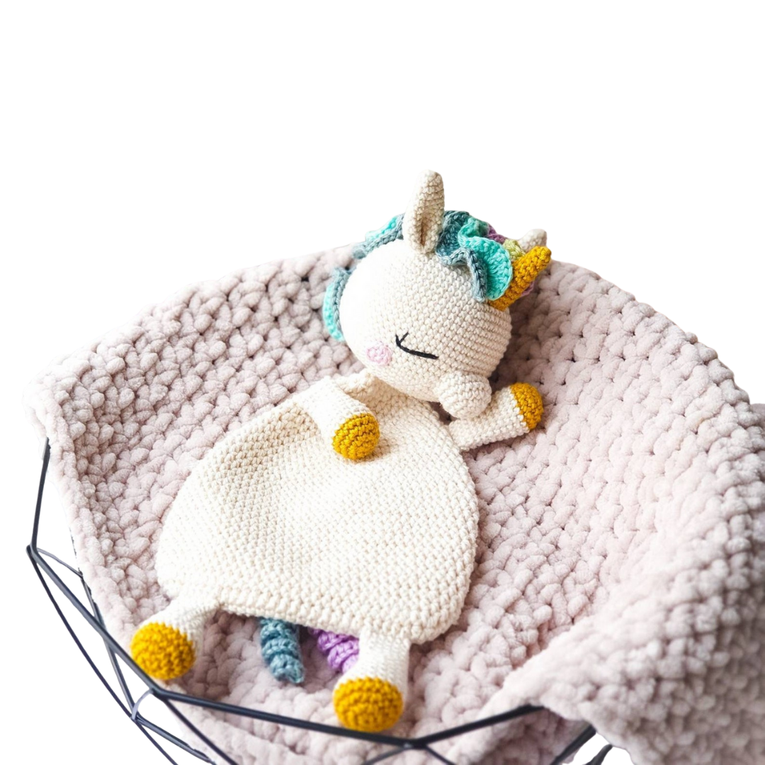 MANTA DE APEGO EL CONEJO Y LA LUNA UNICORNIO LOVEY 100% HILO DE ALGODÓN - 1