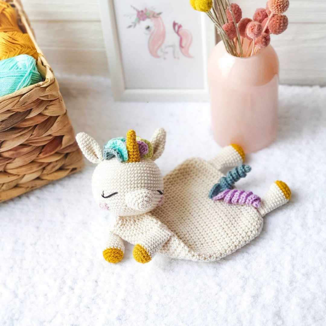MANTA DE APEGO EL CONEJO Y LA LUNA UNICORNIO LOVEY 100% HILO DE ALGODÓN - 4