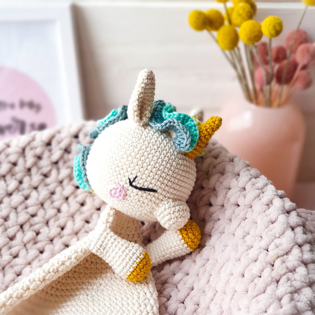 MANTA DE APEGO EL CONEJO Y LA LUNA UNICORNIO LOVEY 100% HILO DE ALGODÓN - 5