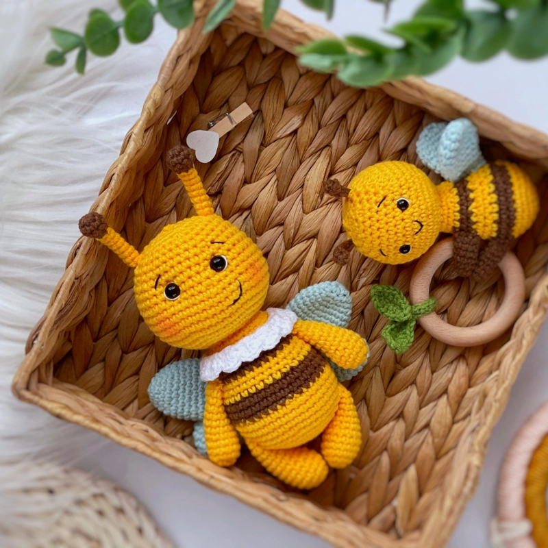 SONAJERO + MUÑECO DE APEGO EL CONEJO Y LA LUNA BABY BEE - 1