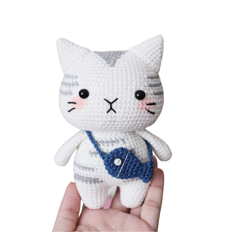 MUÑECO DE APEGO EL CONEJO Y LA LUNA THE CAT WHITE WITH BAG - 1