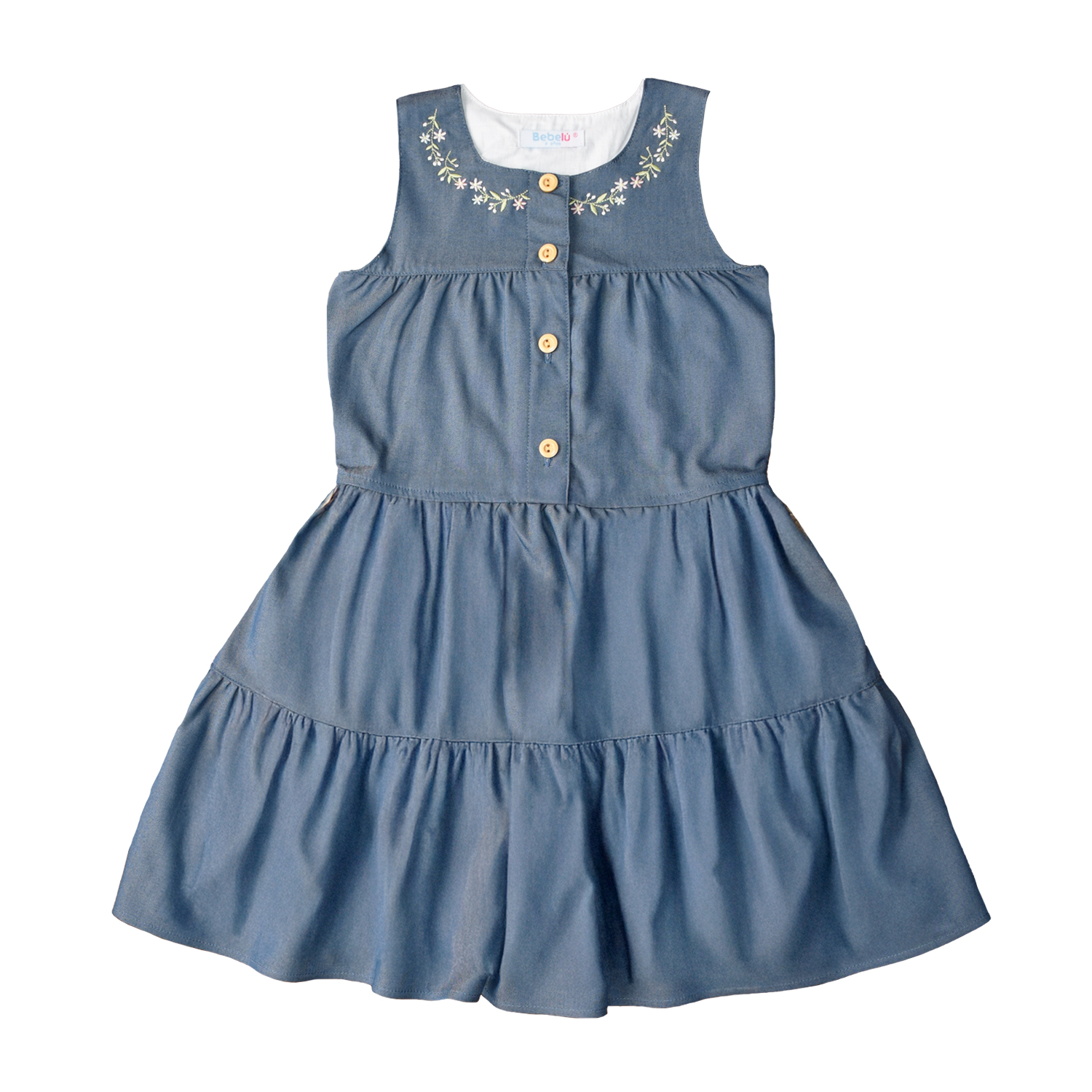 VESTIDO CHAMBRAY NIÑA BEBELÚ - 1