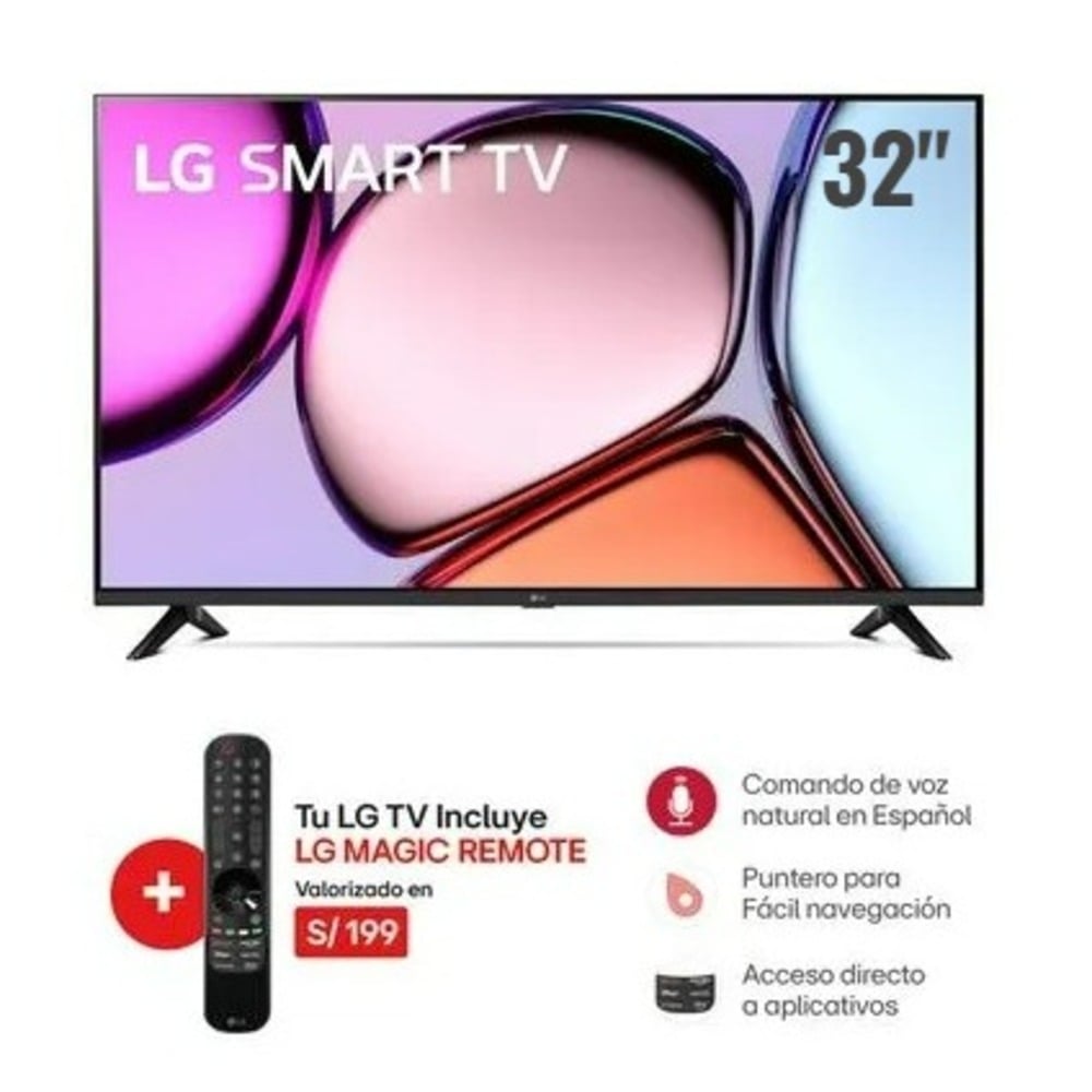 TELEVISOR LG 32' SMART HD AI 32LR600BPS + CONTROL MAGIC MR24 - 1