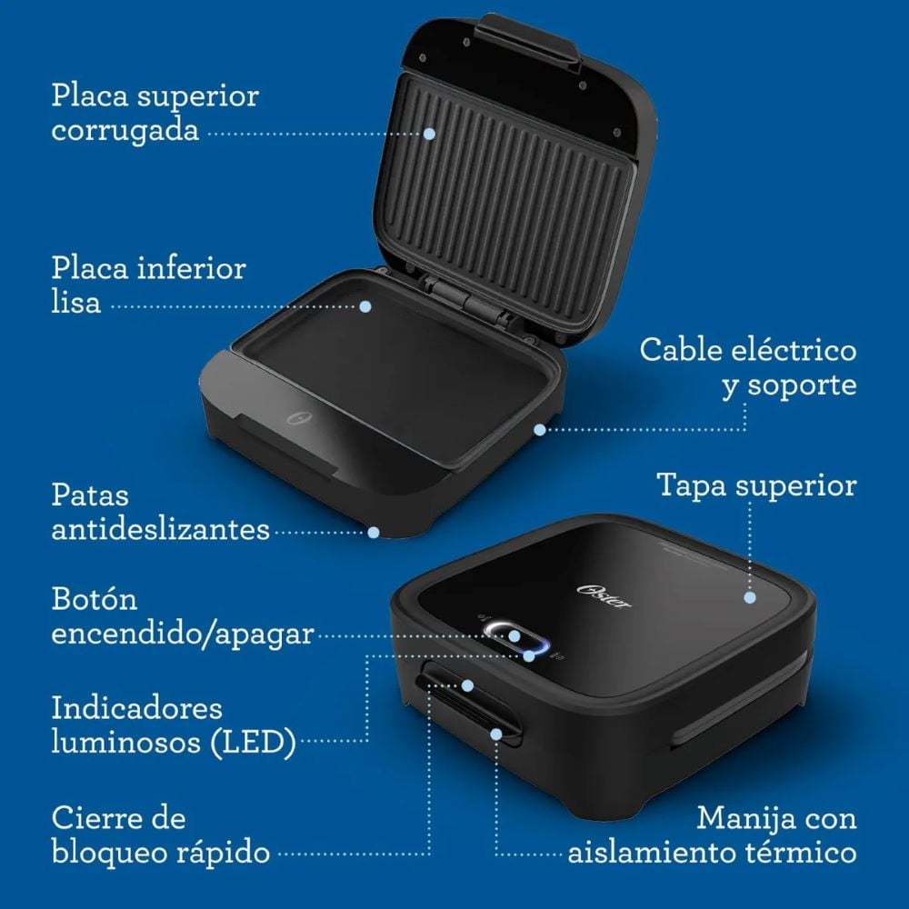 SANDWICHERA OSTER PLATOS HONDOS CKSTSM400 NEGRO - 6