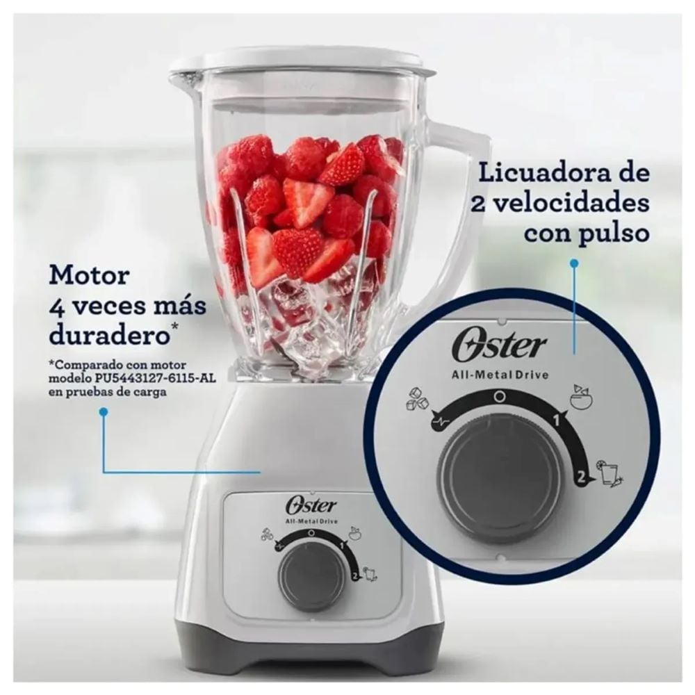 OSTER LICUADORA KALIMAN 1.5 L 2 VELOCIDADES BLSTKAG-WRD-053 BLANCA - 4
