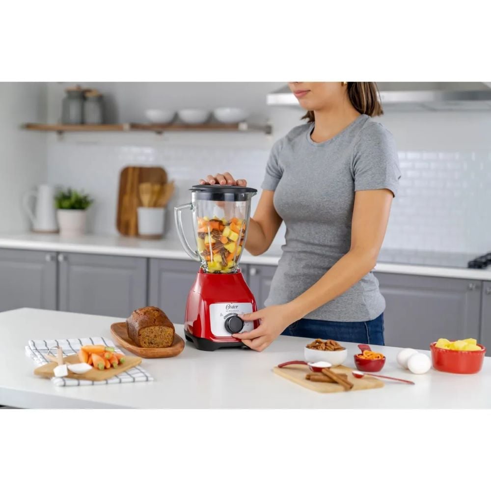 OSTER LICUADORA ROJA 1.5 L 2 VELOCIDADES BLSTKAGRRD PERILLA - 2