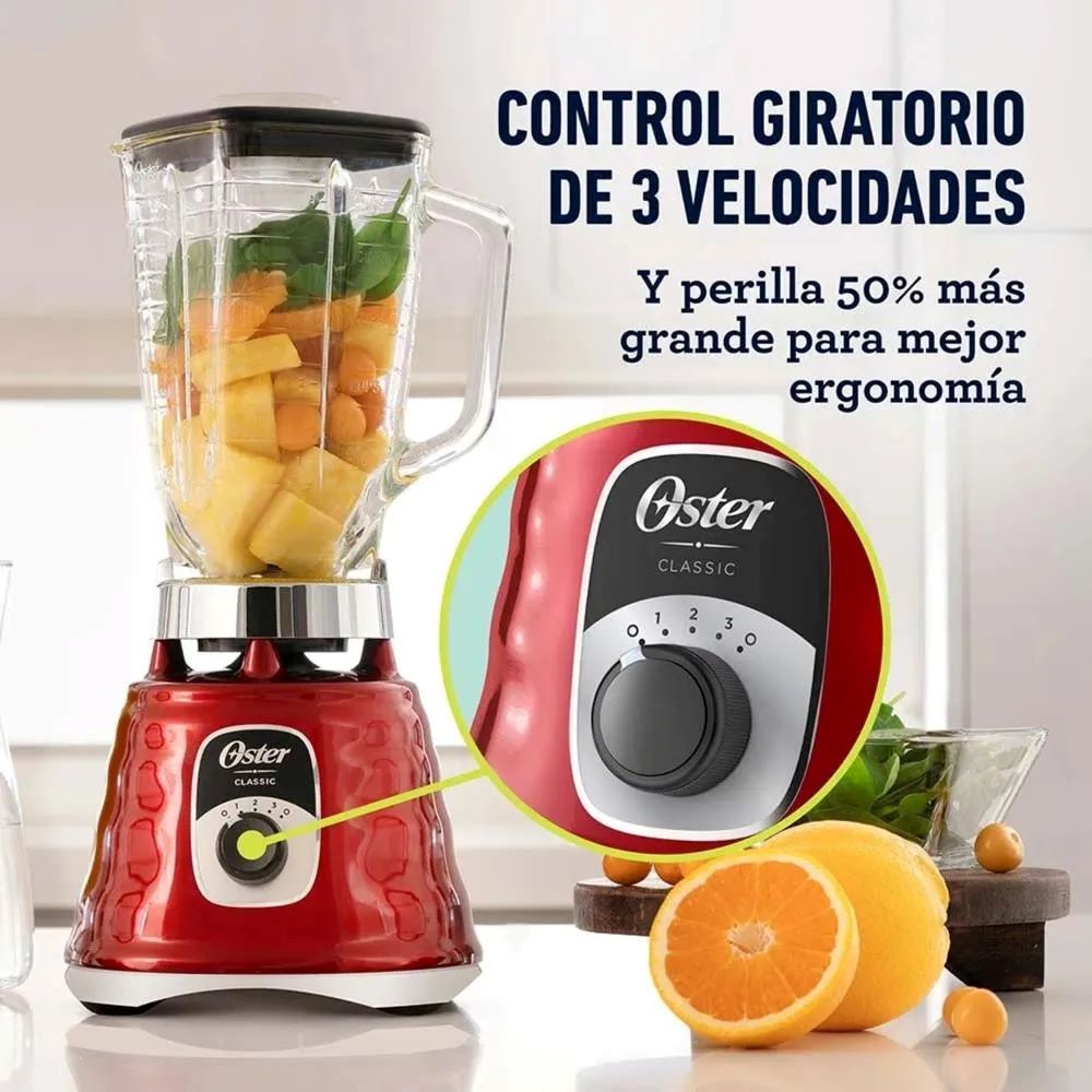 OSTER LICUADORA CLASICA 1.25 L ROJA 3 VELOCIDADES BLST4126R - 3